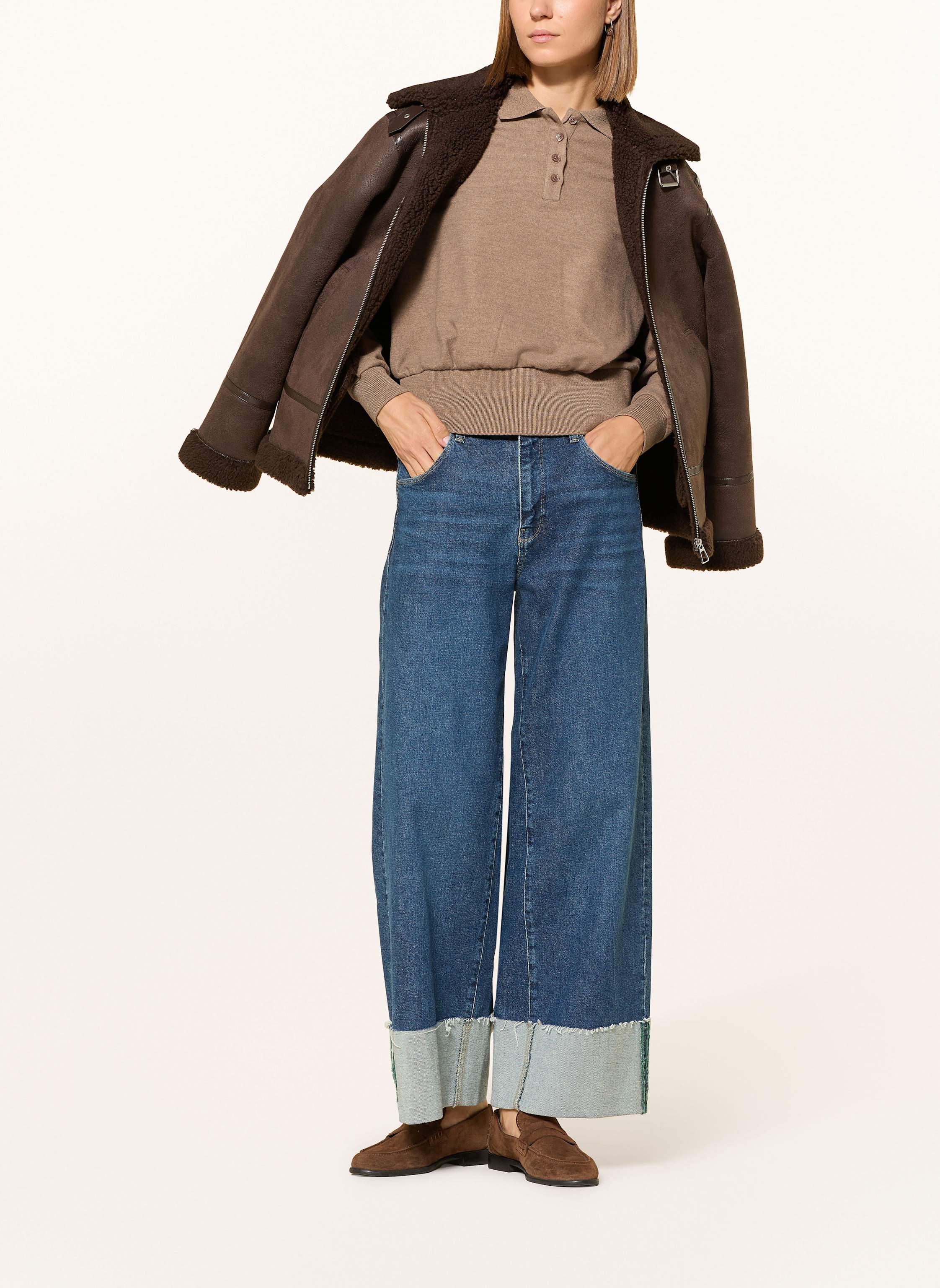 Thumbnail - Opus Strick-Poloshirt Geigi braun