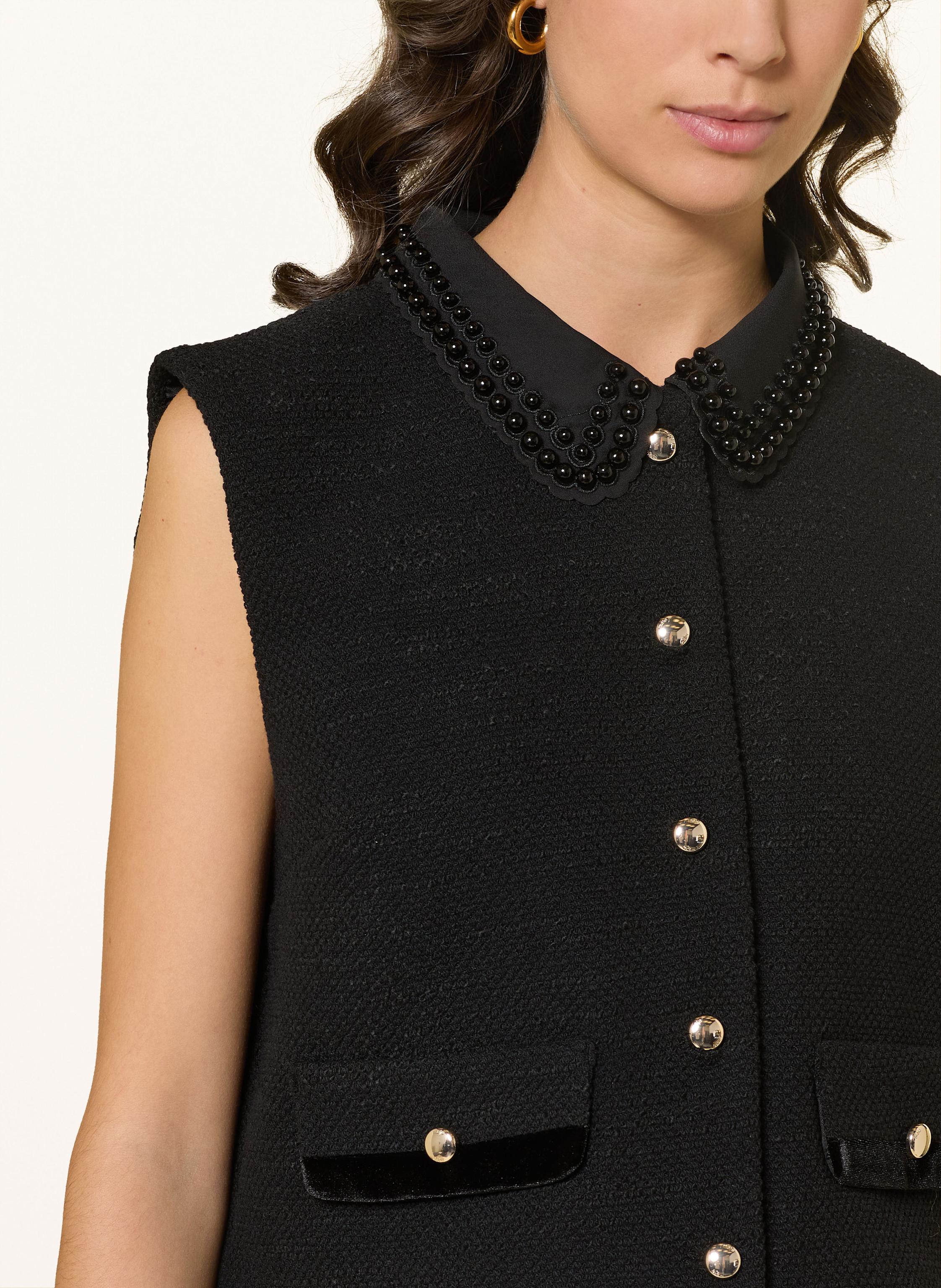 Thumbnail - Maje Tweed-Weste Mit Abnehmbaren Bubikragen schwarz