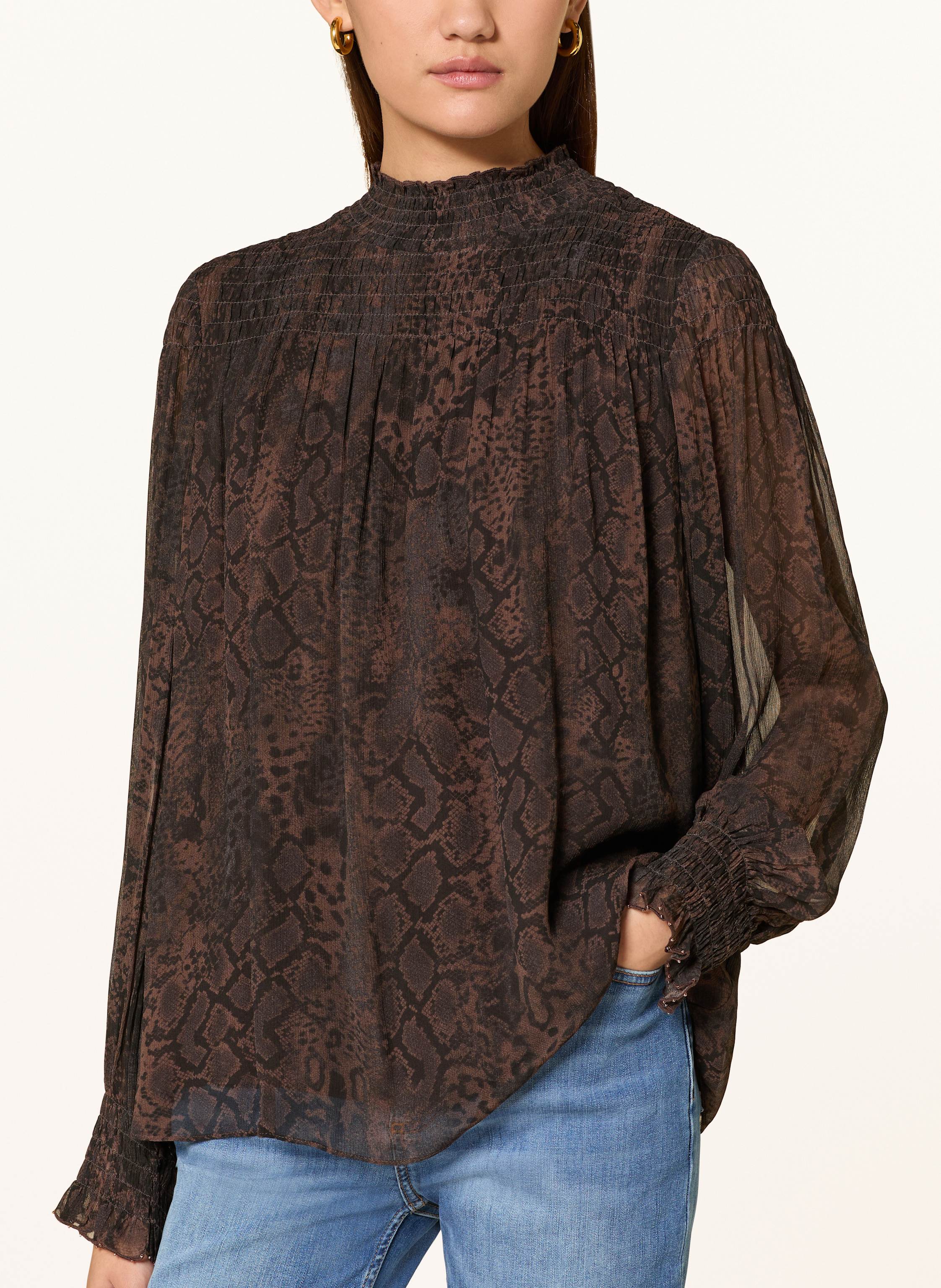 Thumbnail - Ba&Sh Blusenshirt Shamy Mit Rüschen Und Plissees braun