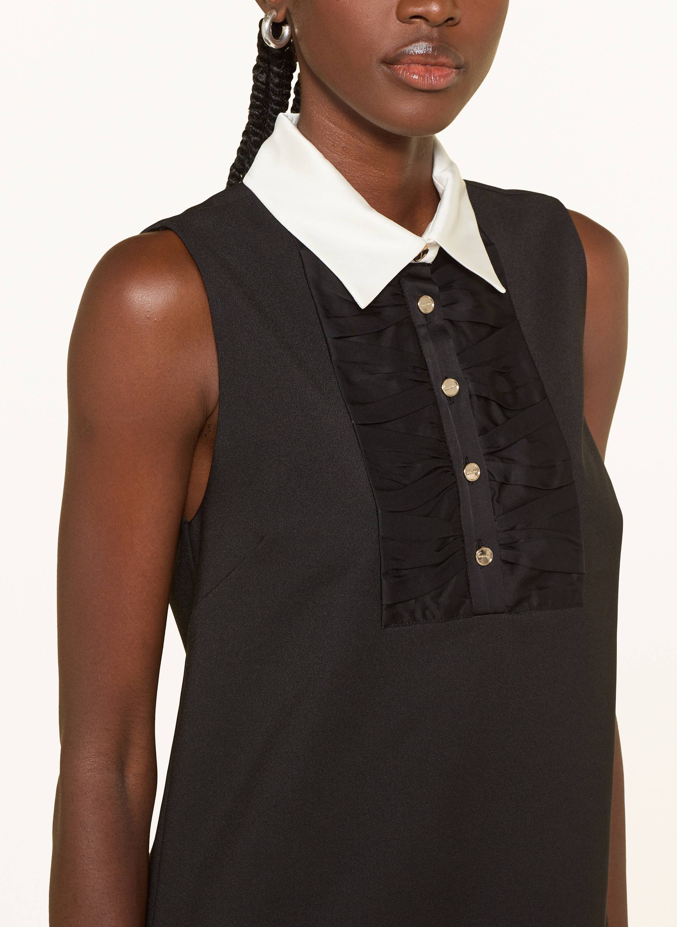 Thumbnail - Sandro Hemdblusenkleid Mit Rüschen schwarz