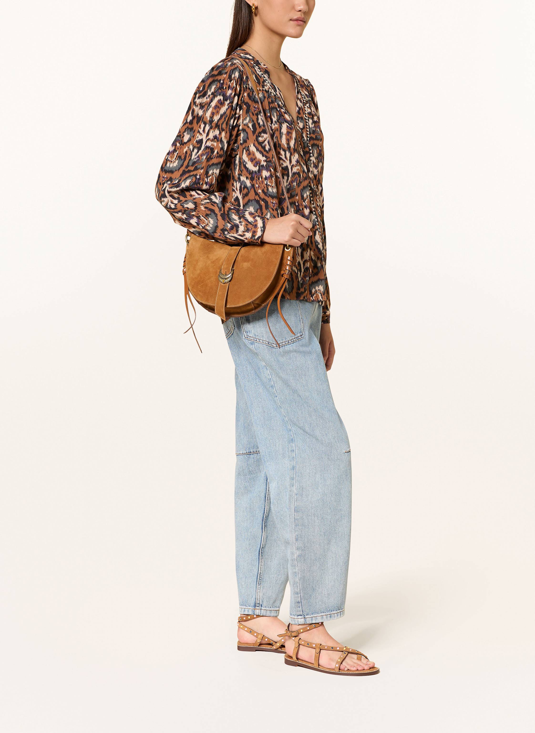 Thumbnail - Ba&Sh Umhängetasche Youyou Saddle Small braun