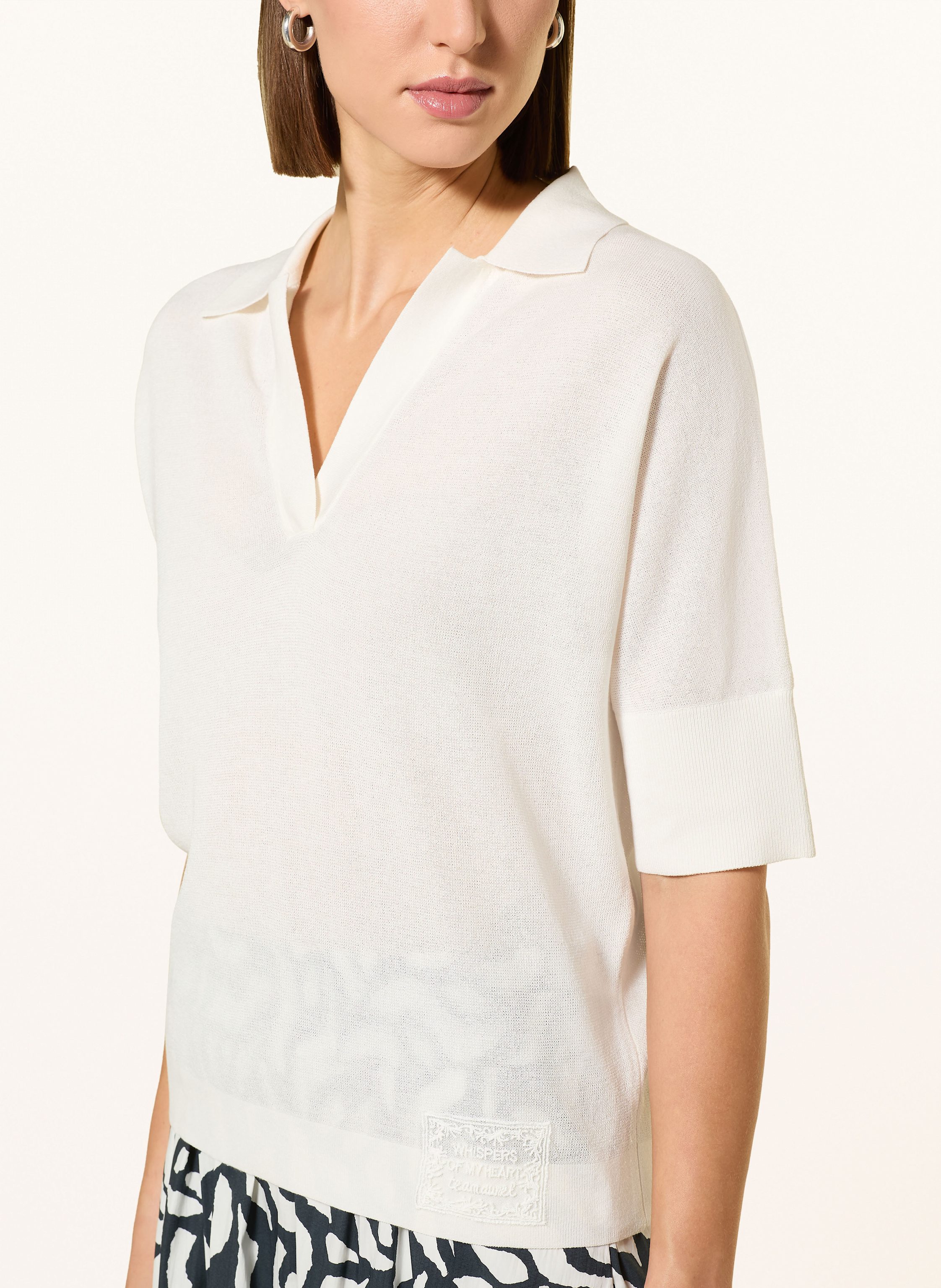 Thumbnail - Marc Aurel Strick-Poloshirt Mit 3/4-Arm weiss