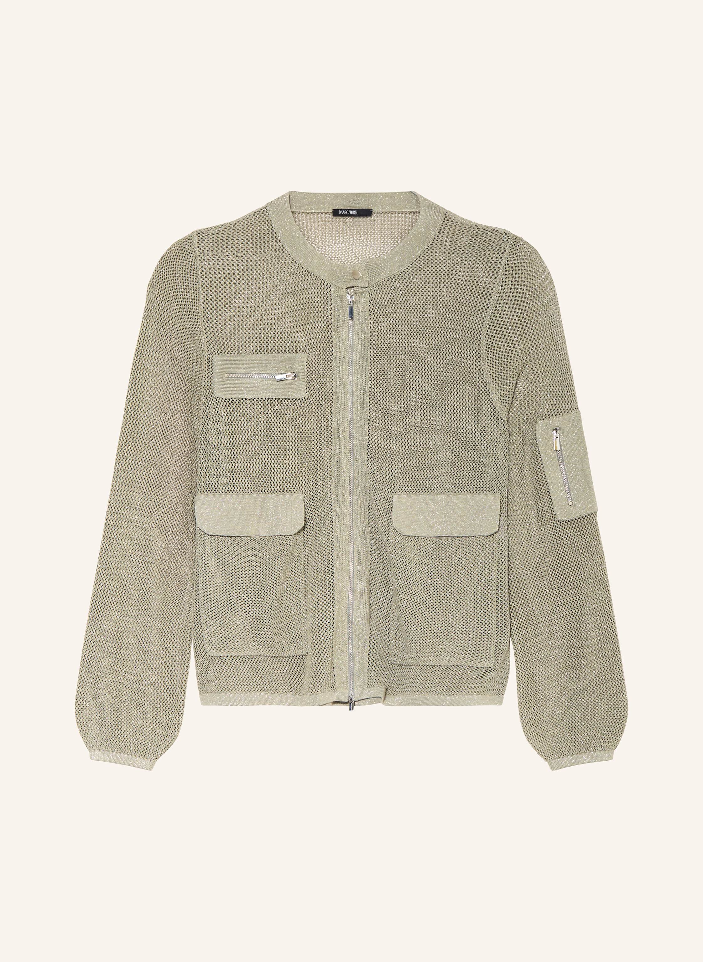 Marc Aurel Strickjacke Mit Glitzergarn gruen