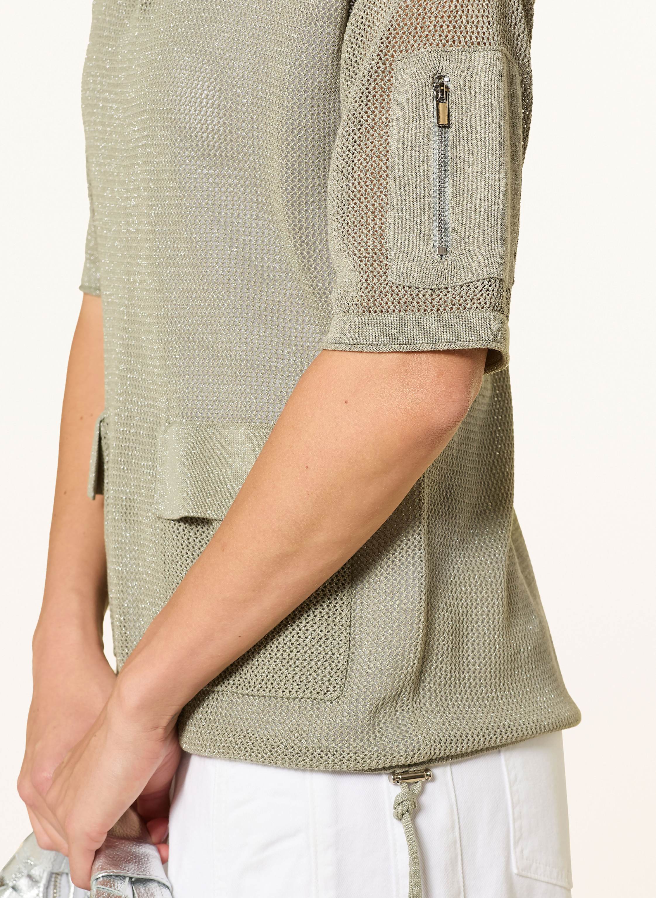 Thumbnail - Marc Aurel Strick-Poloshirt Mit Glitzergarn gruen