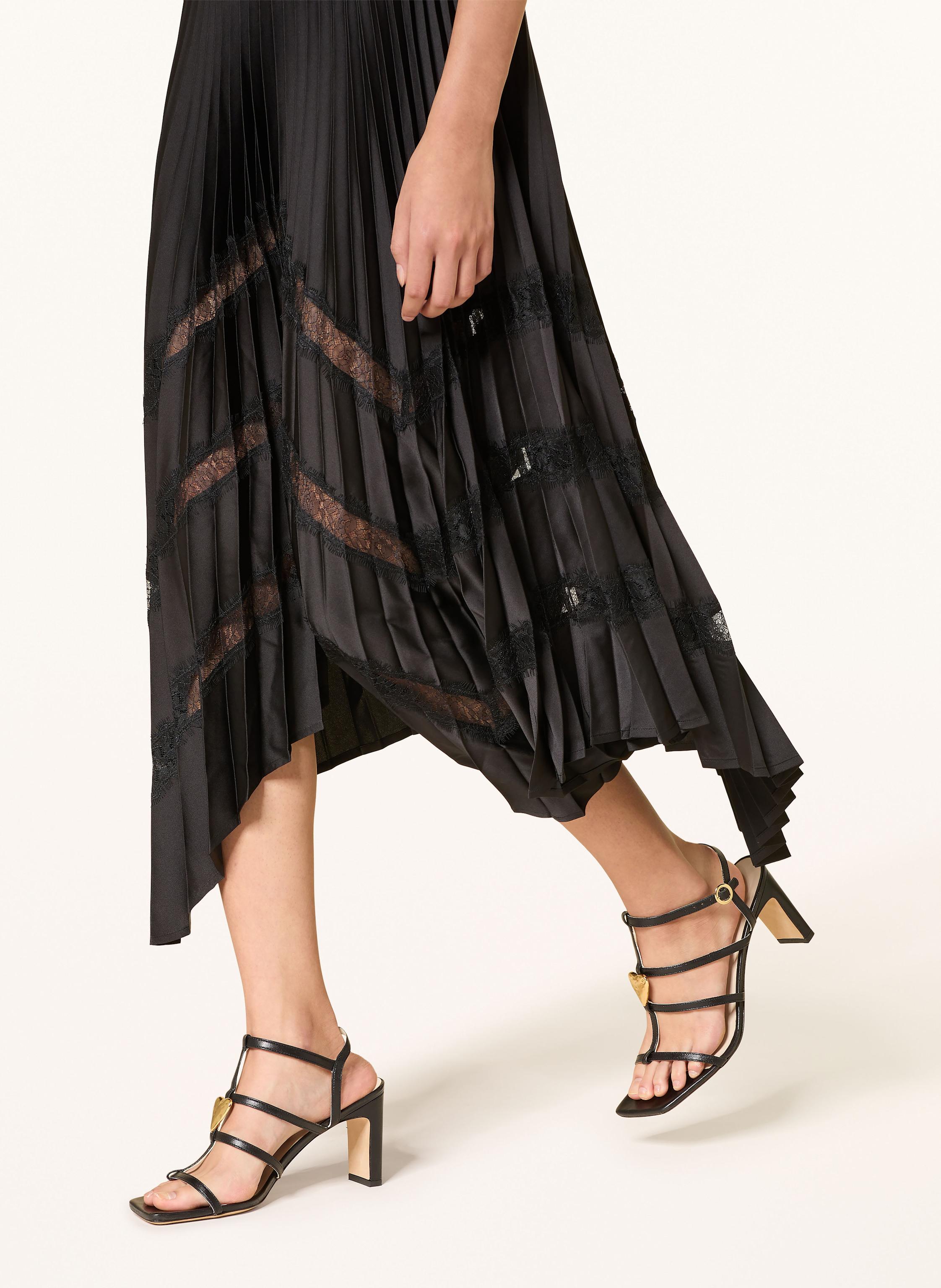 Thumbnail - Claudie Pierlot Kleid Mit Spitze Und Plissees schwarz