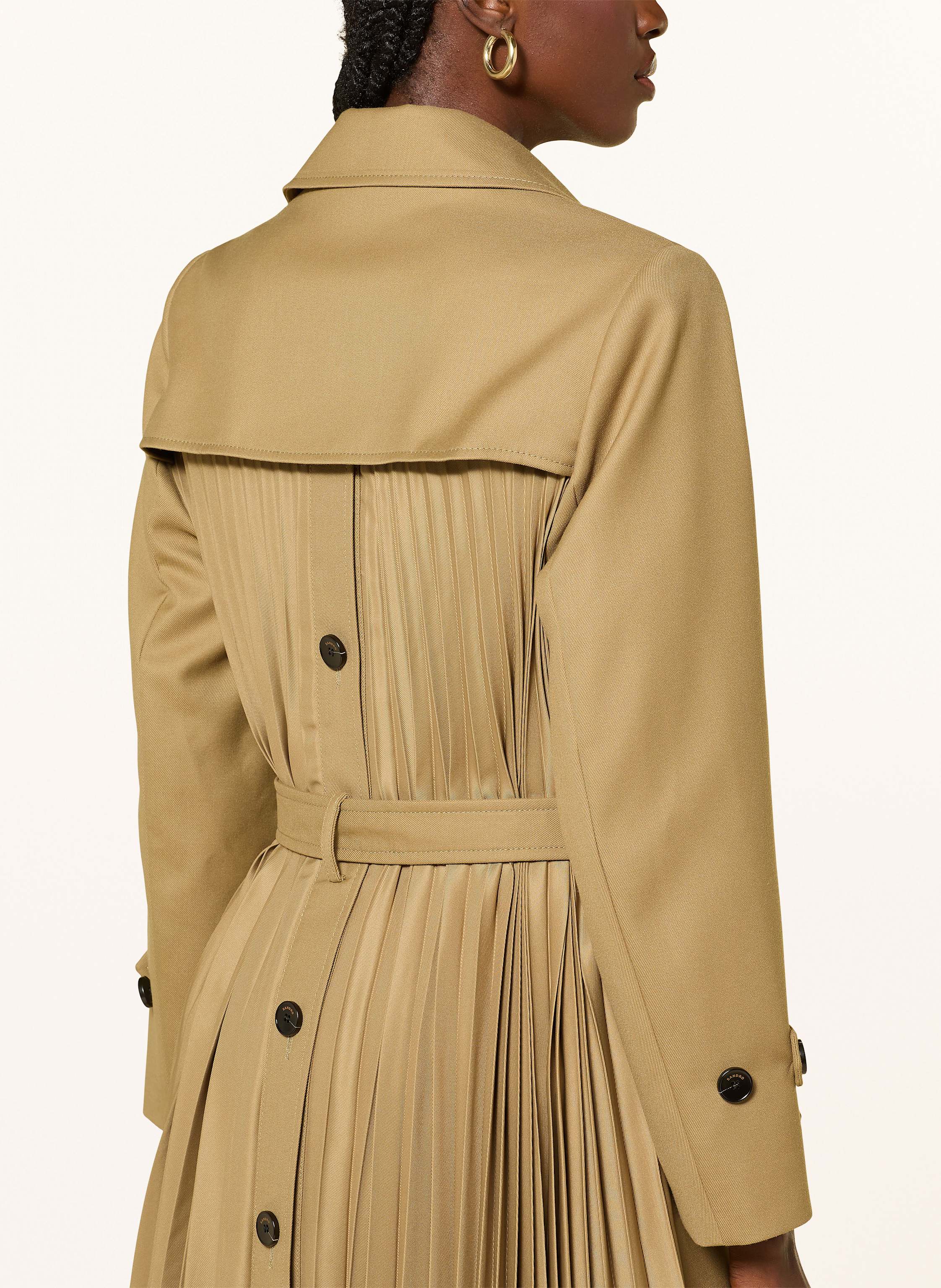 Thumbnail - Sandro Trenchcoat Mit Plissees beige