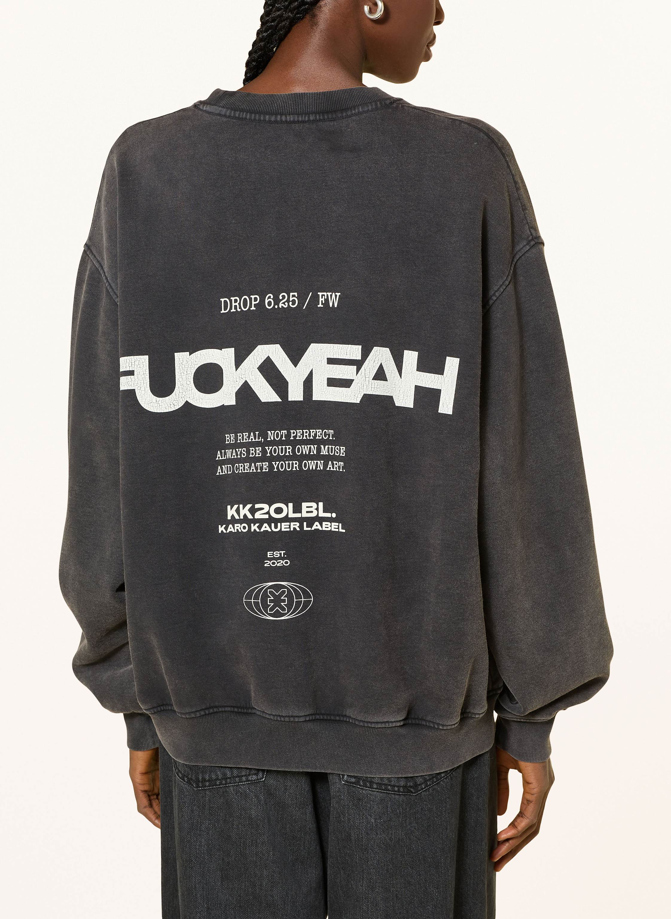 Thumbnail - Karo Kauer Oversized-Sweatshirt schwarz