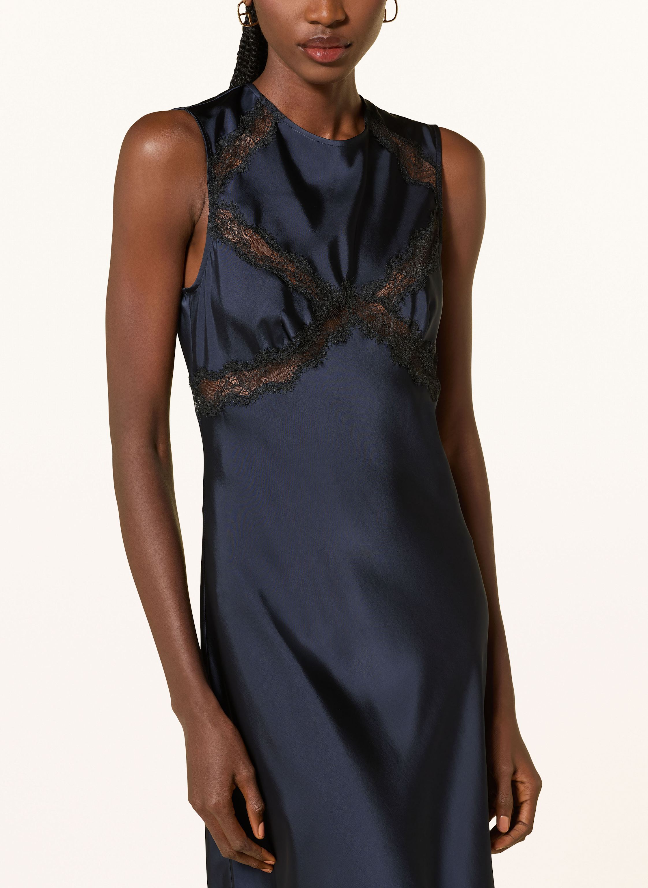 Thumbnail - Claudie Pierlot Satinkleid Mit Spitze blau