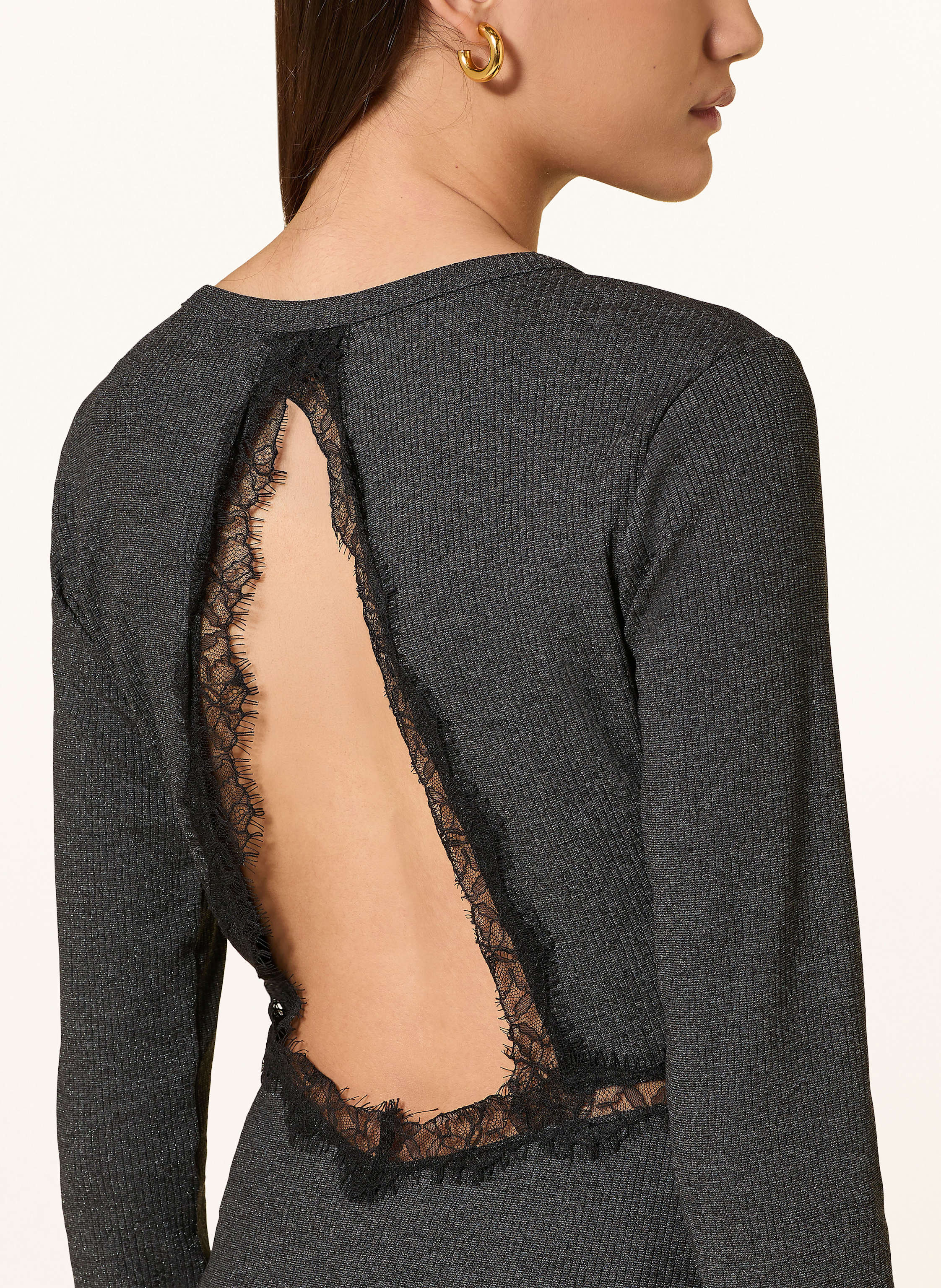 Thumbnail - Claudie Pierlot Longsleeve Mit Cut-Out schwarz