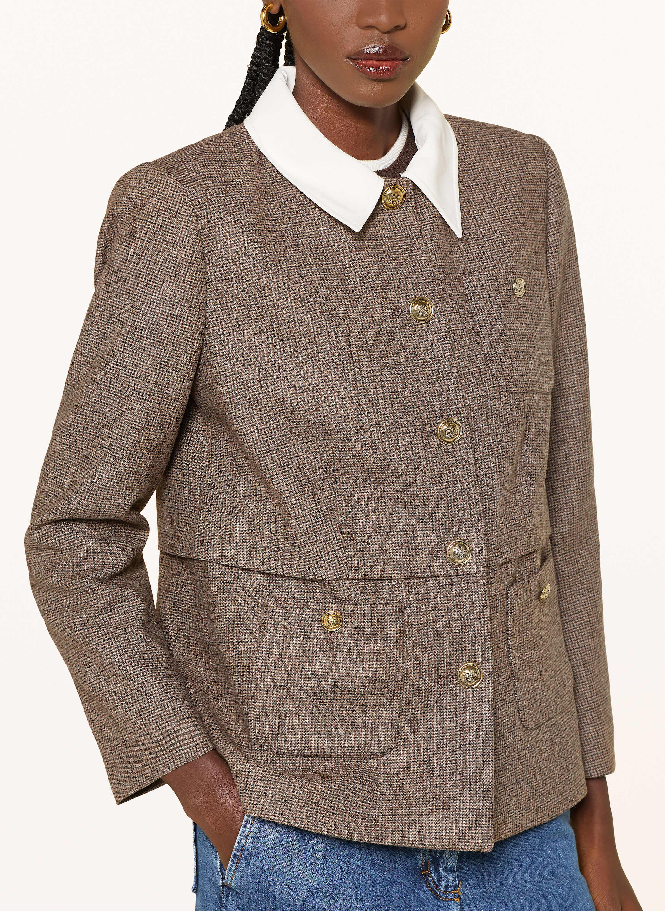 Thumbnail - Sandro Jacke Mit Abnehmbarem Kragen beige