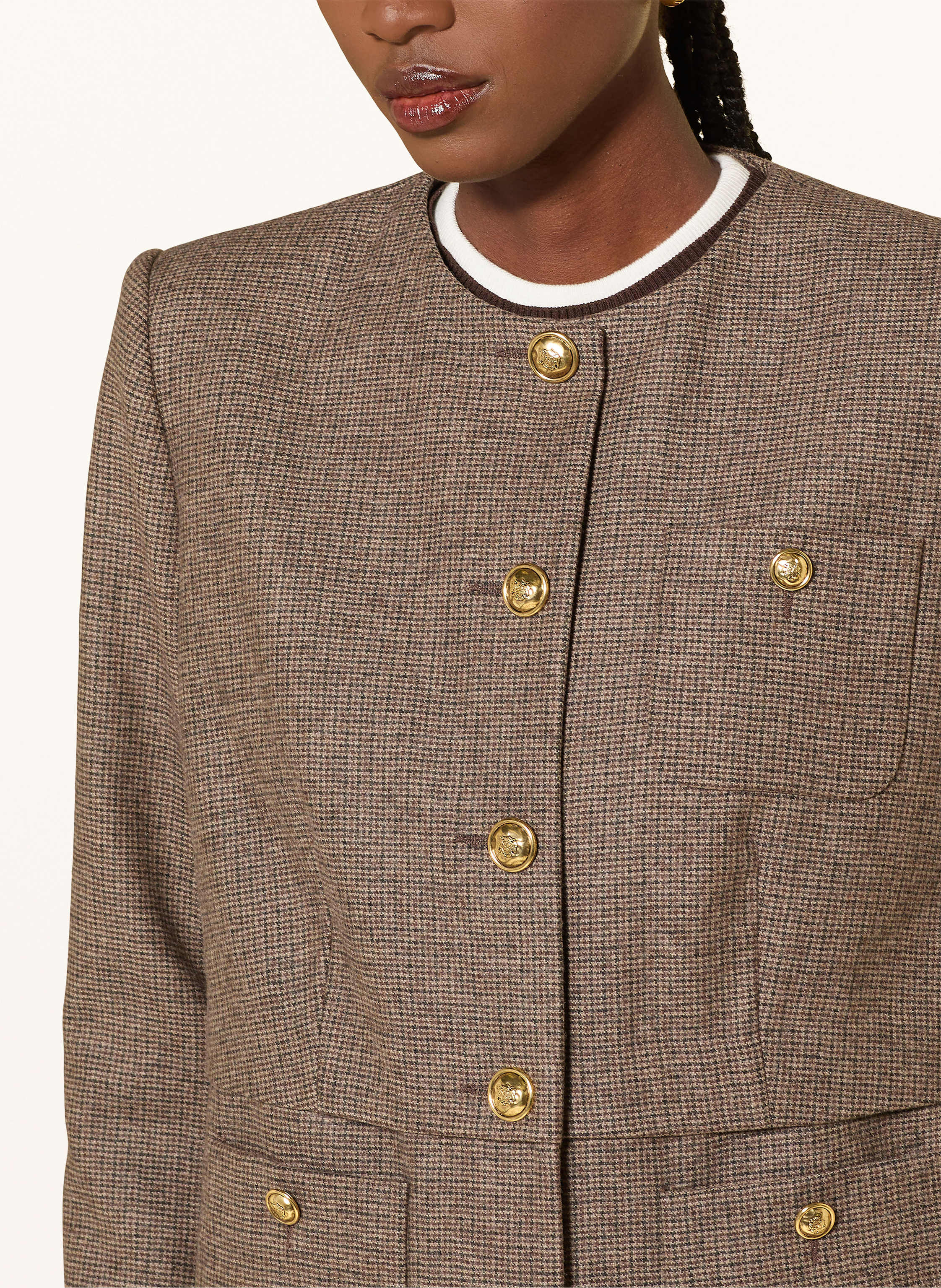 Thumbnail - Sandro Jacke Mit Abnehmbarem Kragen beige