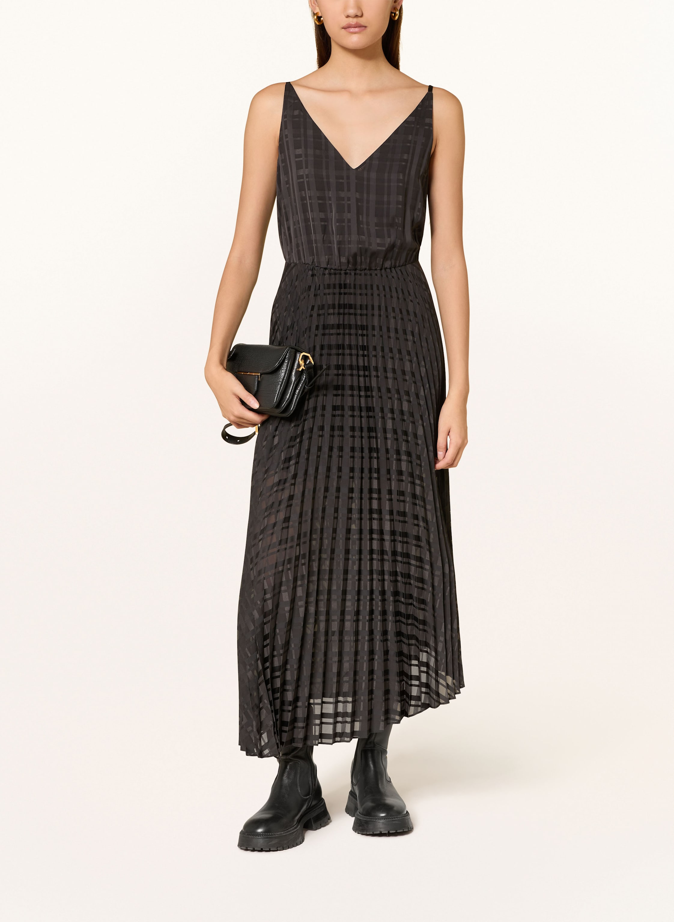 Thumbnail - Allsaints Set: Plisseekleid Und Pullover Sinead schwarz