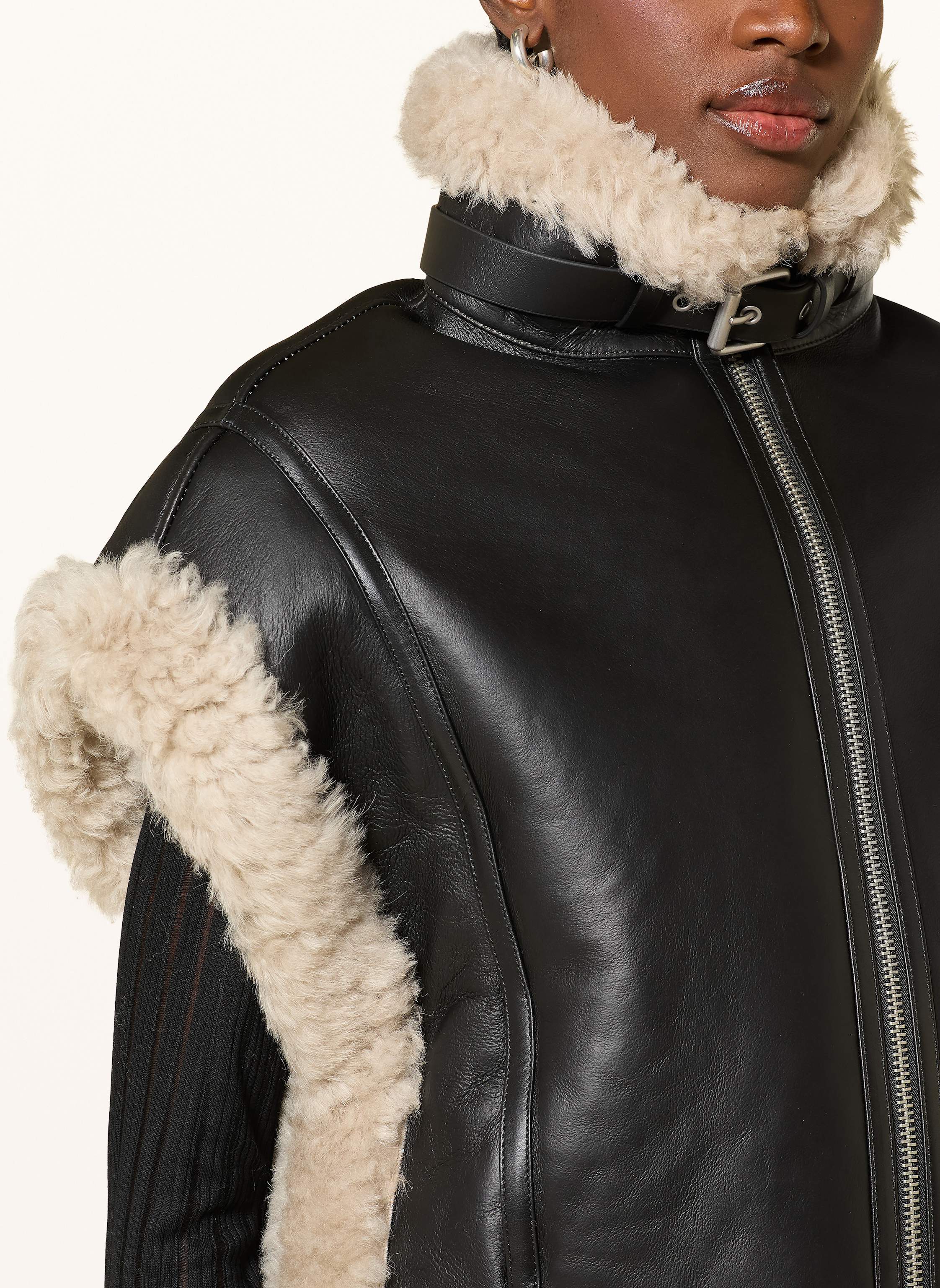 Thumbnail - Allsaints Kunstfell-Weste Marlin schwarz