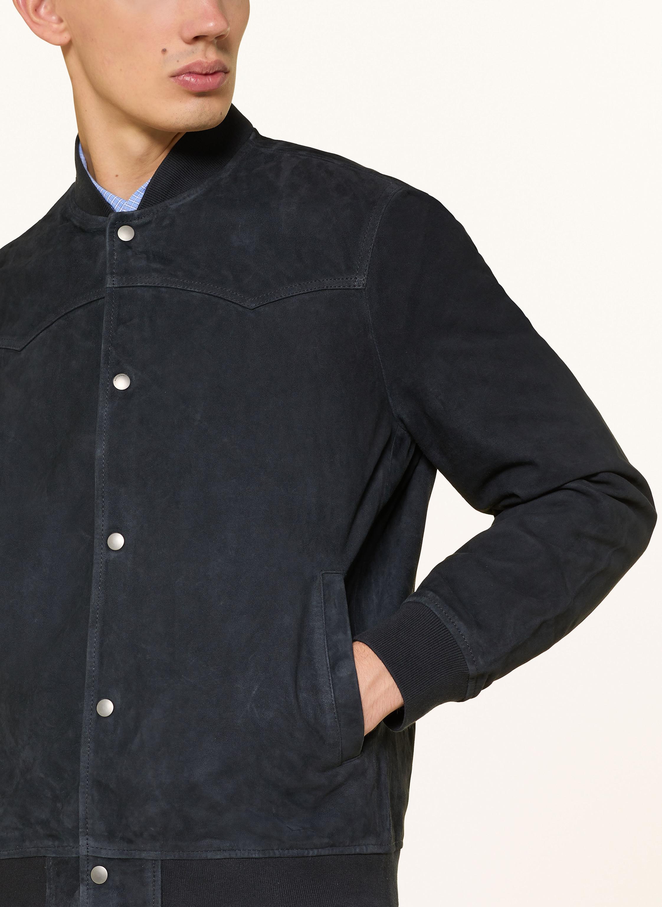 Thumbnail - Allsaints Lederblouson Stafford Bomber blau