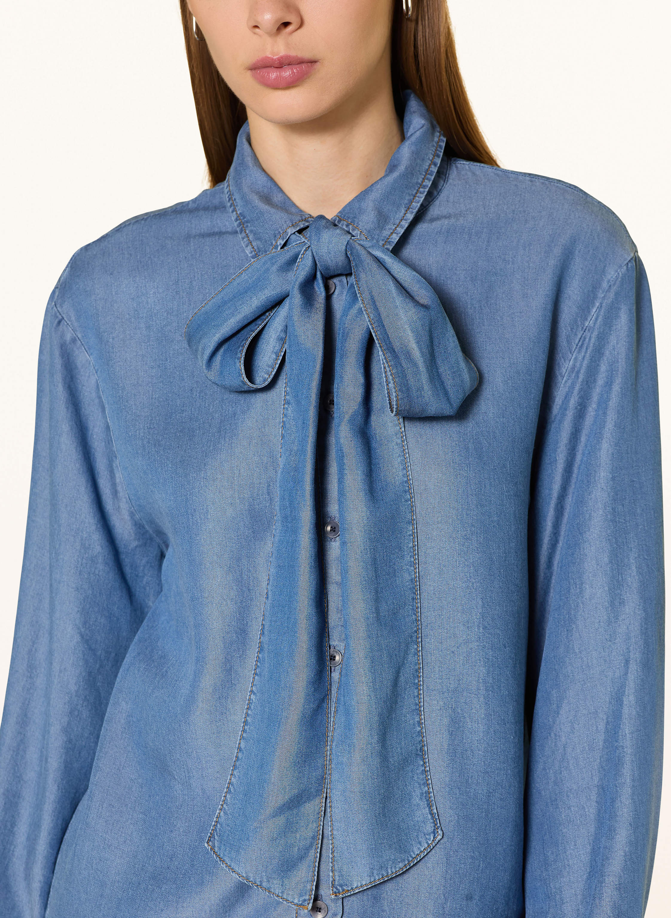 Thumbnail - 1863 By Eterna Hemdbluse In Jeansoptik Mit Abnehmbarer Schluppe blau