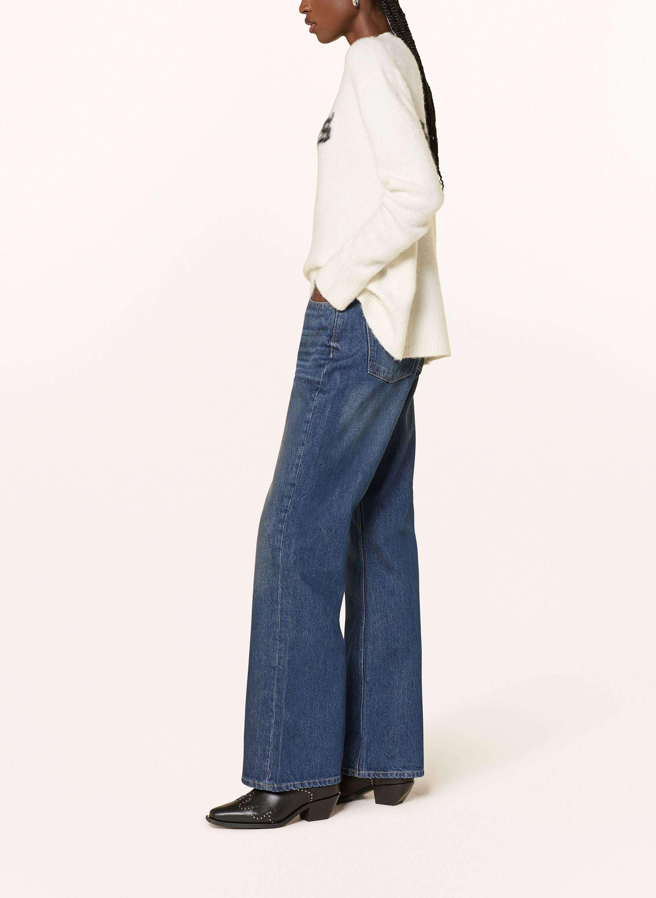 Thumbnail - Allsaints Bootcut Jeans Mathilde blau