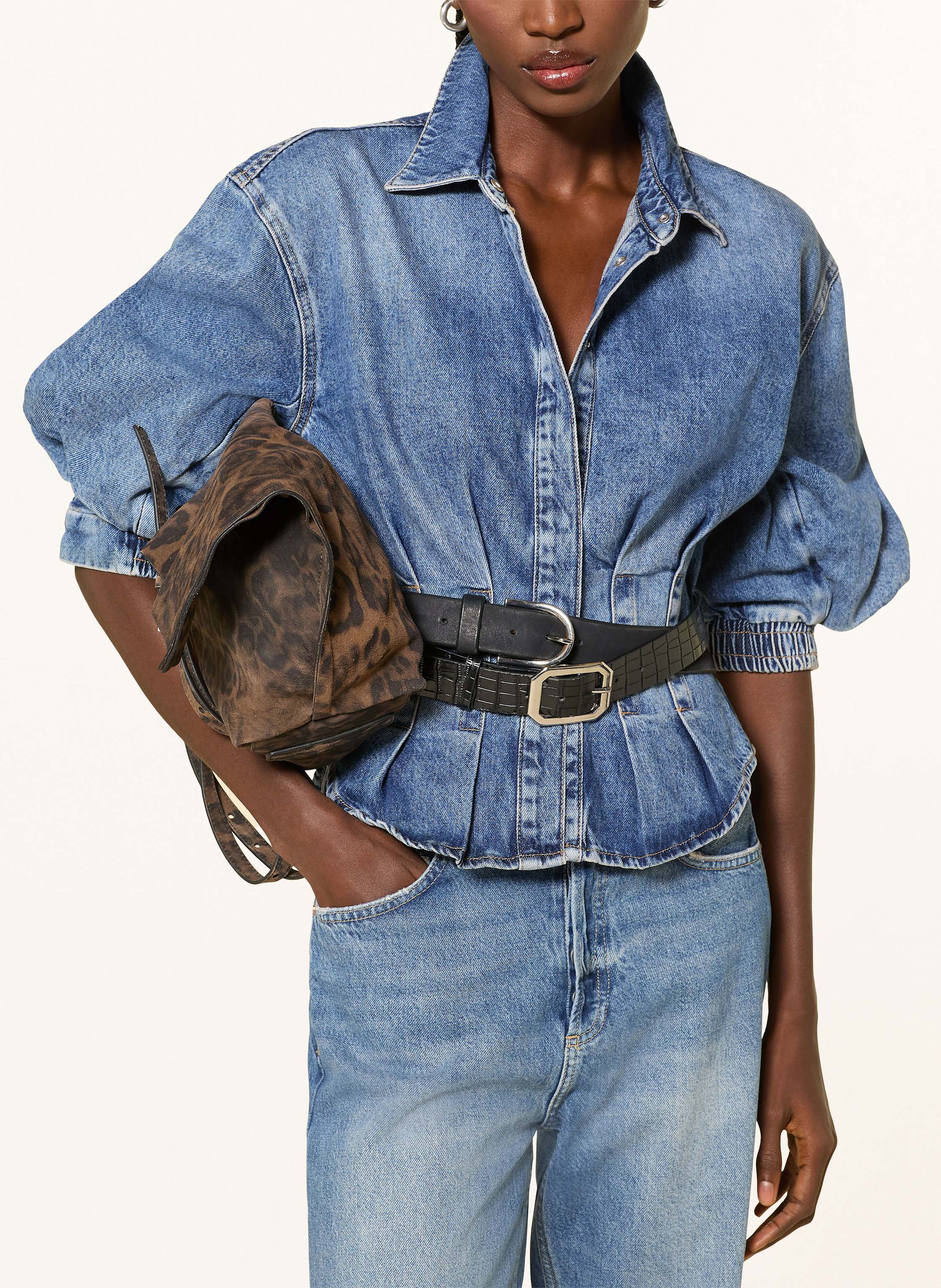 Thumbnail - Allsaints Jeansbluse Nancy Mit 3/4-Arm blau