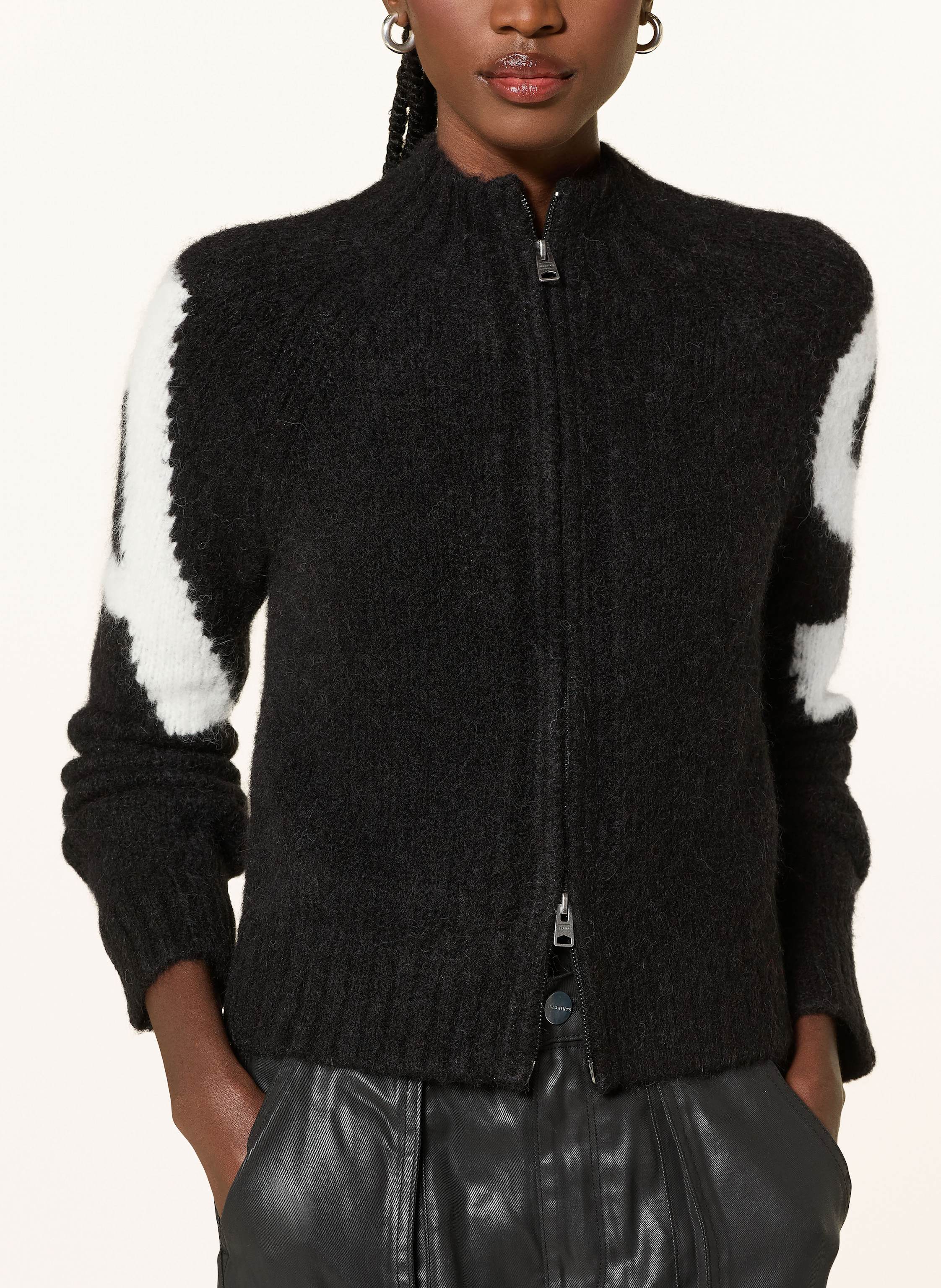 Thumbnail - Allsaints Strickjacke Sylvie Mit Alpaka schwarz