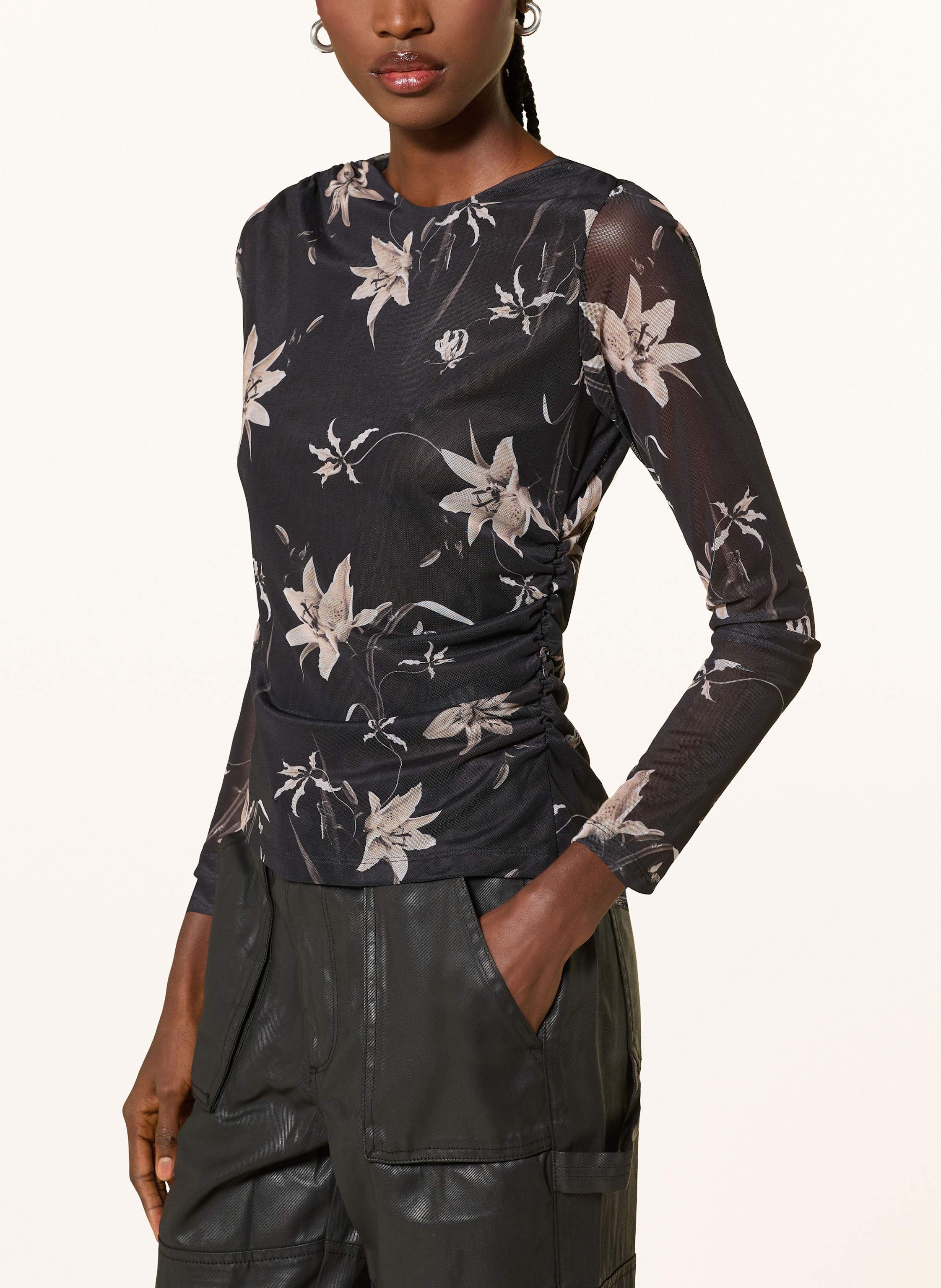 Thumbnail - Allsaints Longsleeve Caia Aus Mesh braun