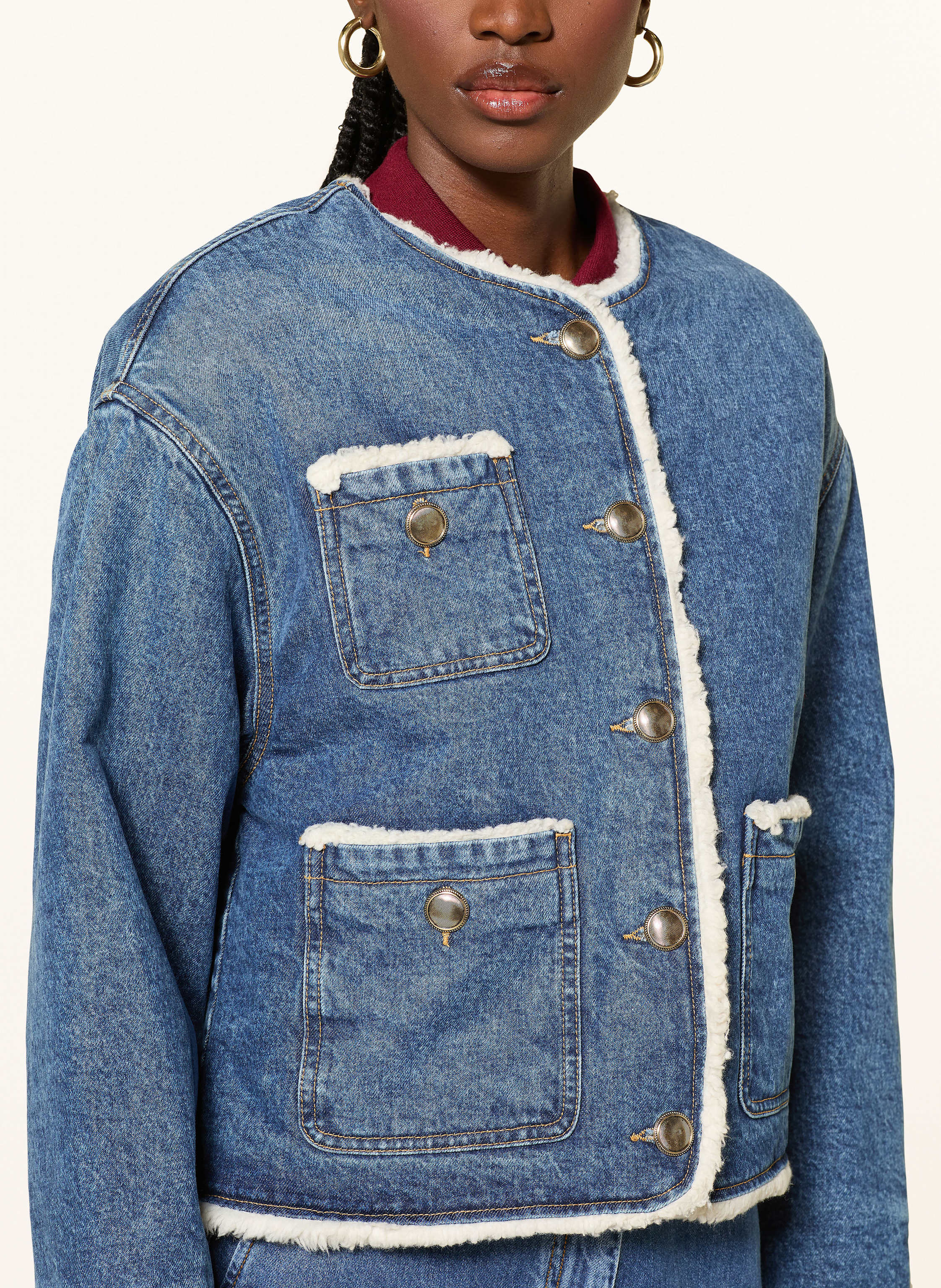 Thumbnail - Sandro Jacke In Jeansoptik blau