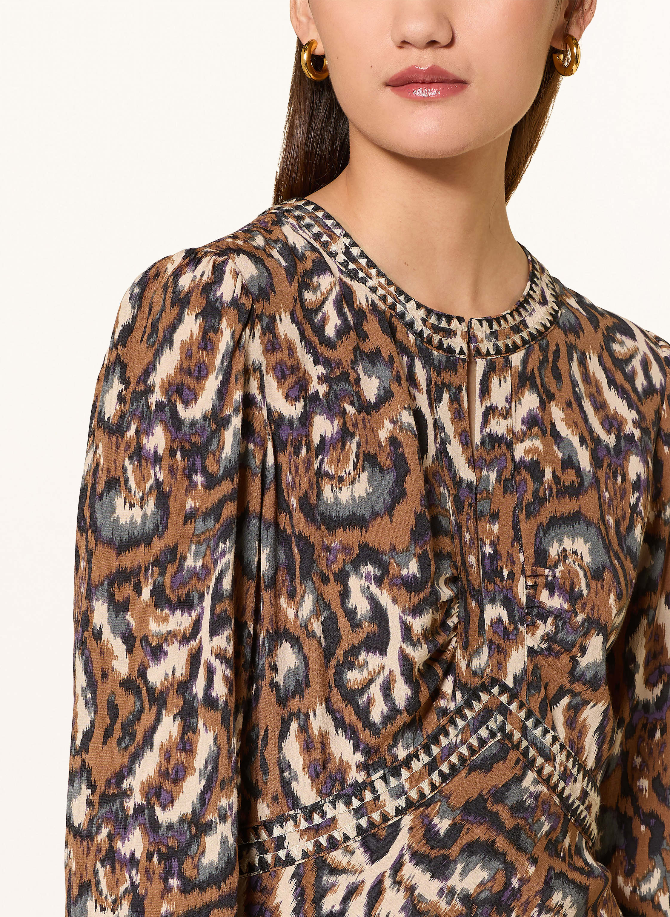 Thumbnail - Ba&Sh Kleid Onoa Mit 3/4-Arm braun