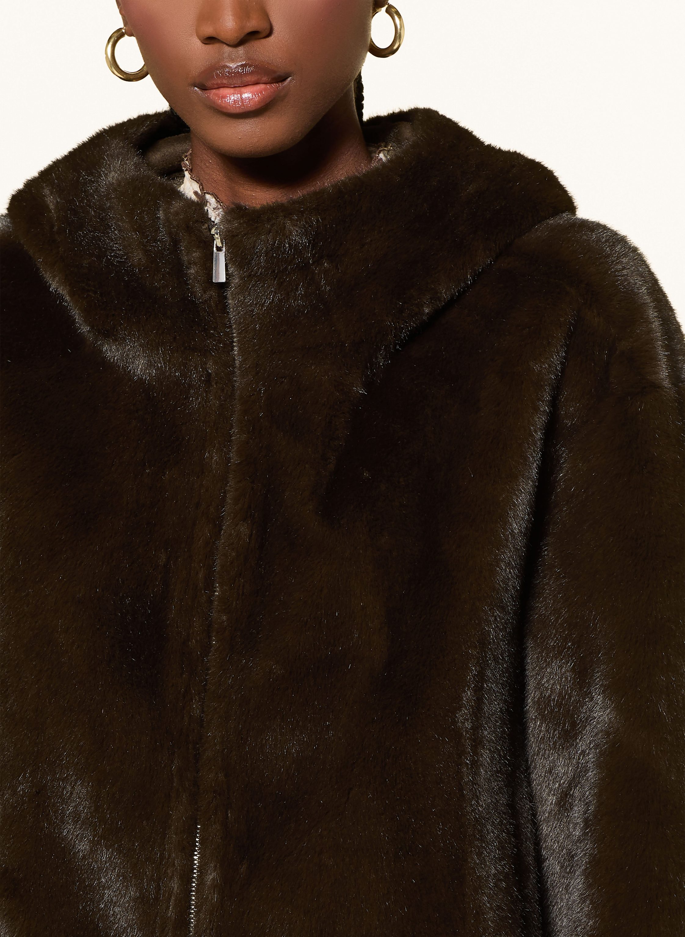 Thumbnail - Ba&Sh Kunstpelz-Jacke Pandy braun