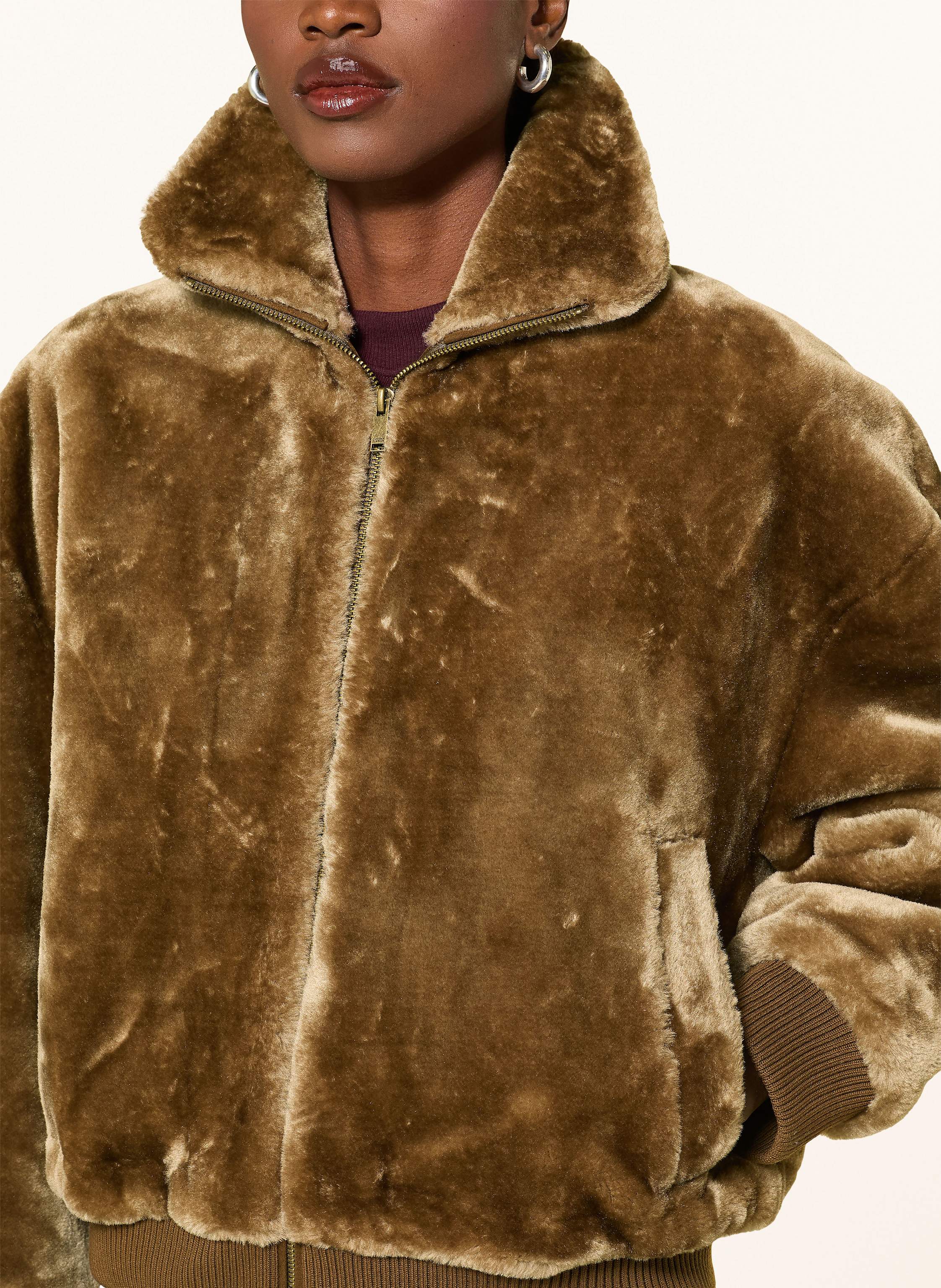 Thumbnail - Claudie Pierlot Kunstfell-Jacke braun