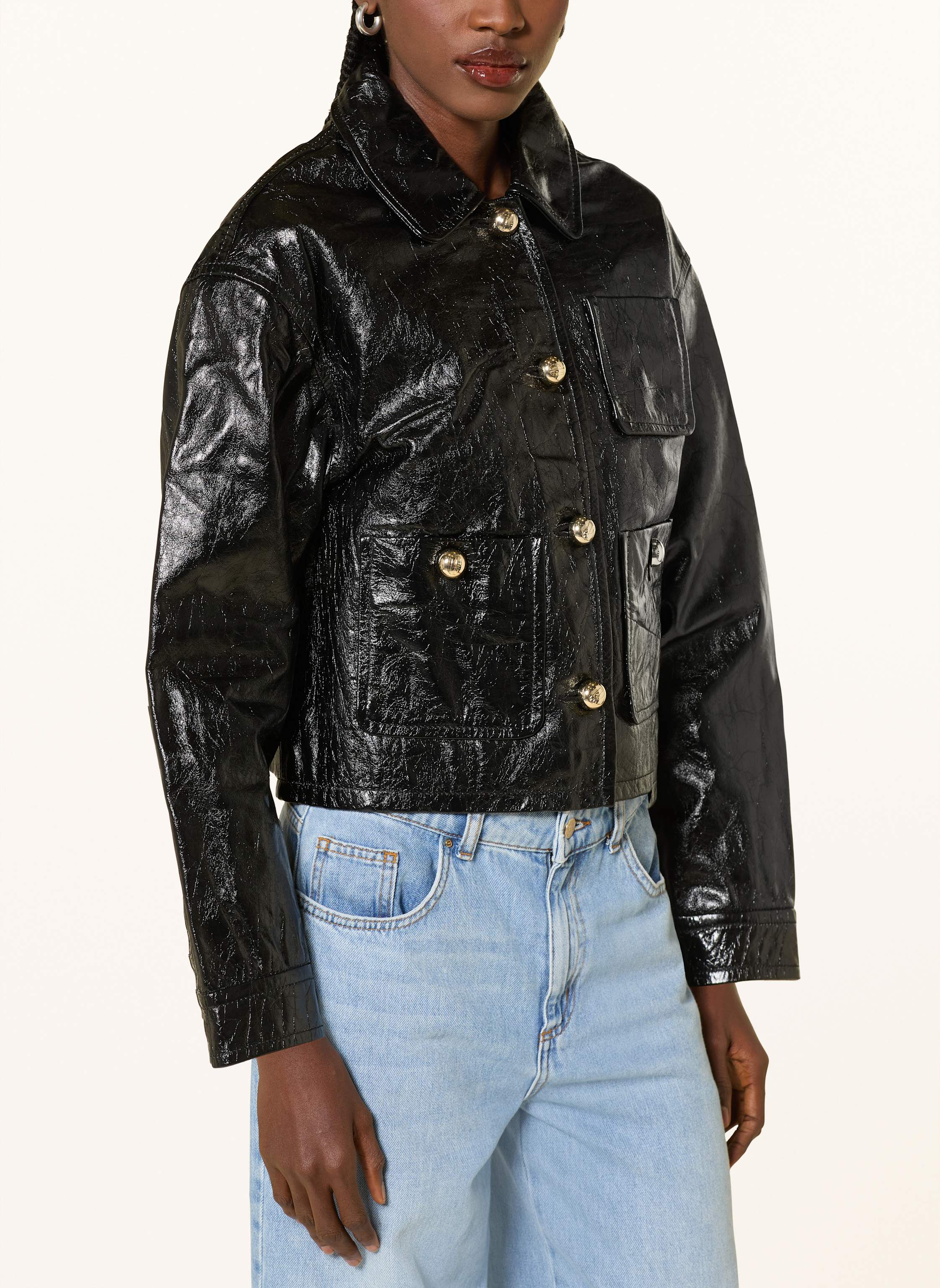 Thumbnail - Claudie Pierlot Lederjacke schwarz