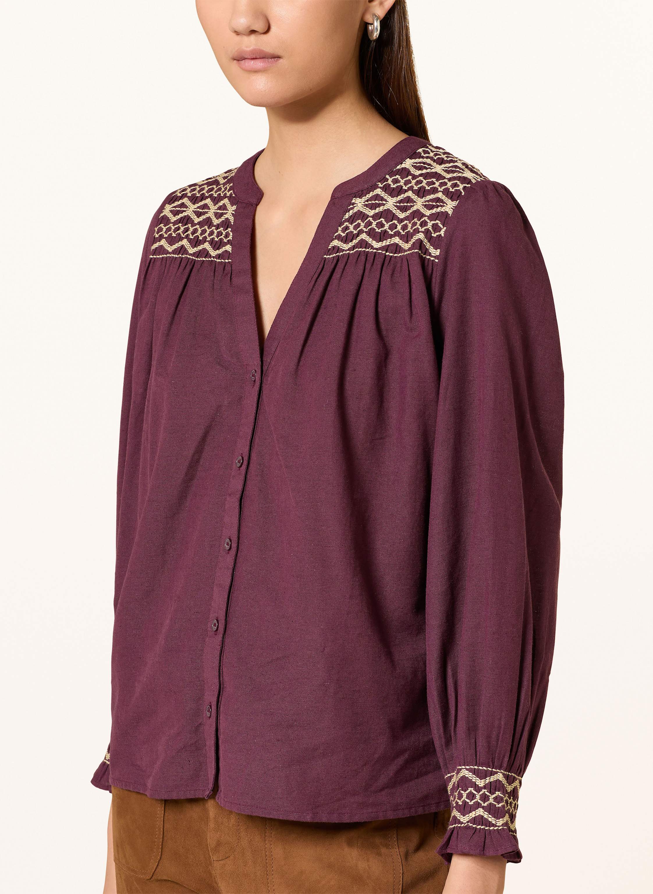 Thumbnail - Ba&Sh Bluse Samantha Mit Stickereien rot