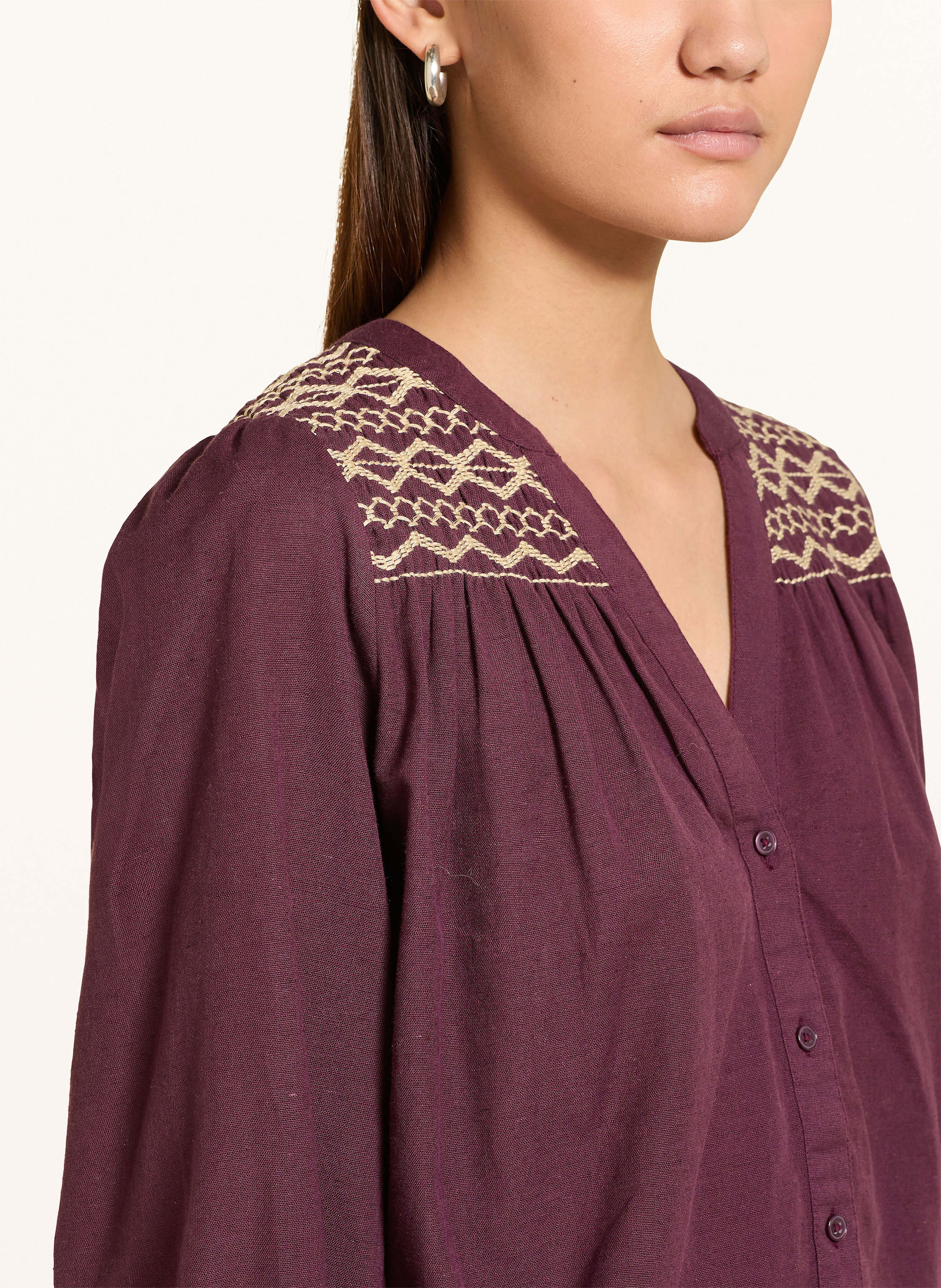 Thumbnail - Ba&Sh Bluse Samantha Mit Stickereien rot