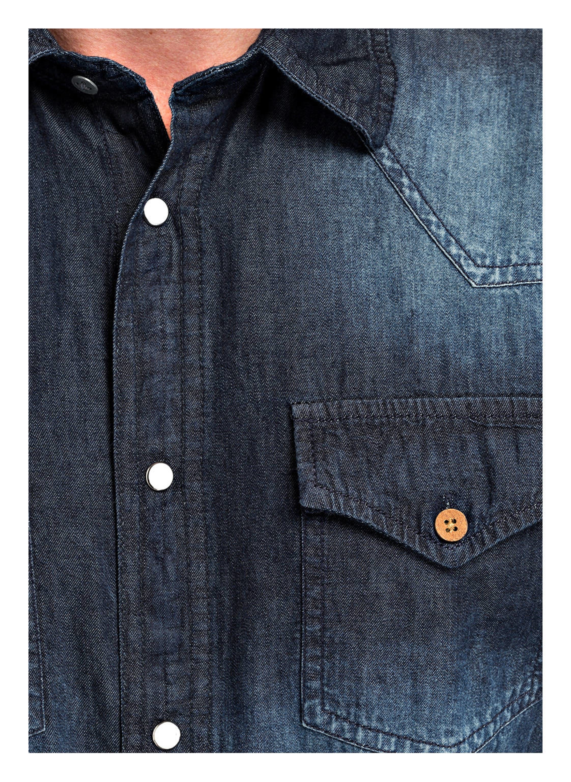 Thumbnail - Wiesnkönig Trachtenhemd Elias Modern Fit blau