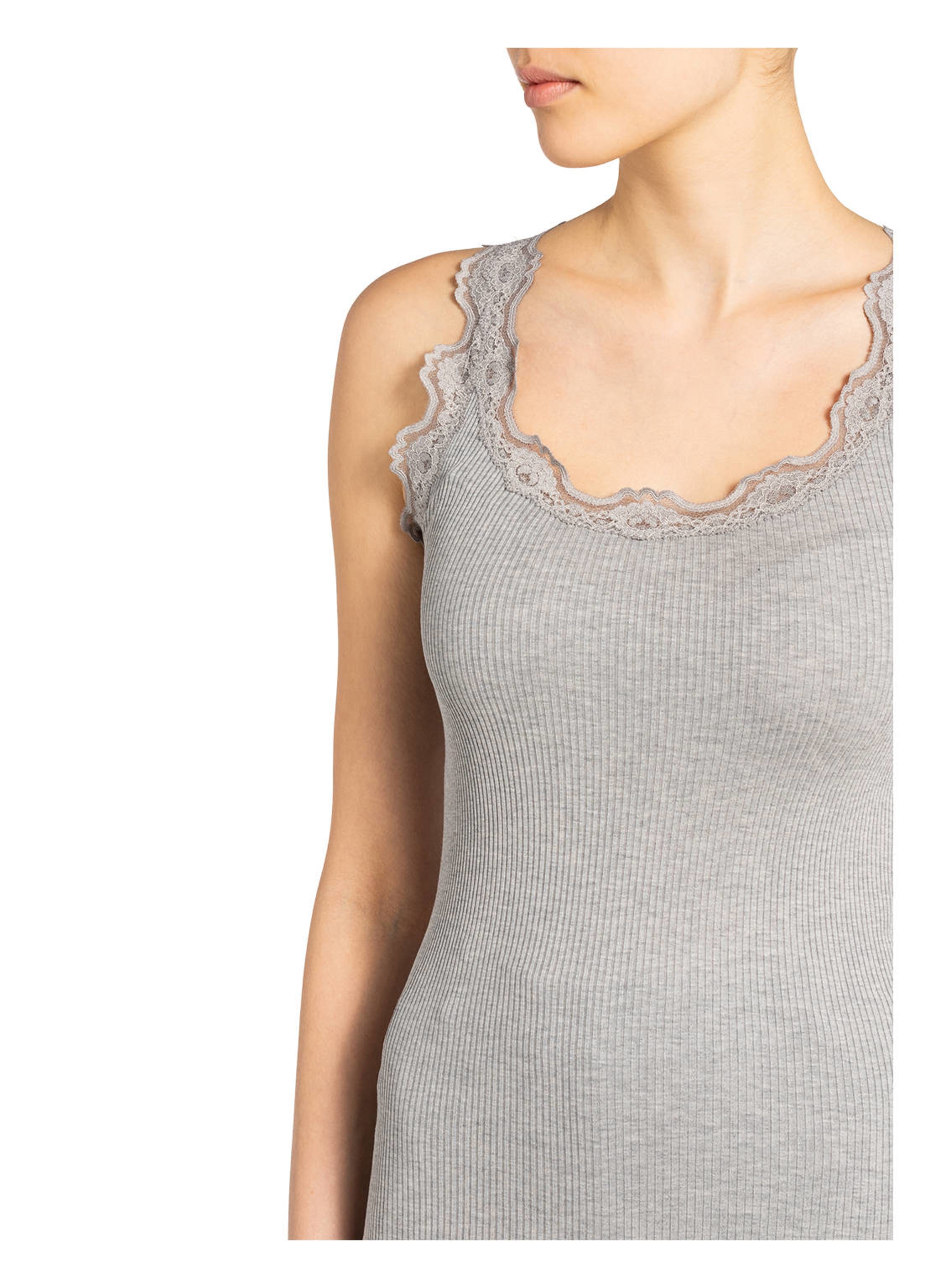 Thumbnail - Rosemunde Seidentop Babette Mit Spitze grau