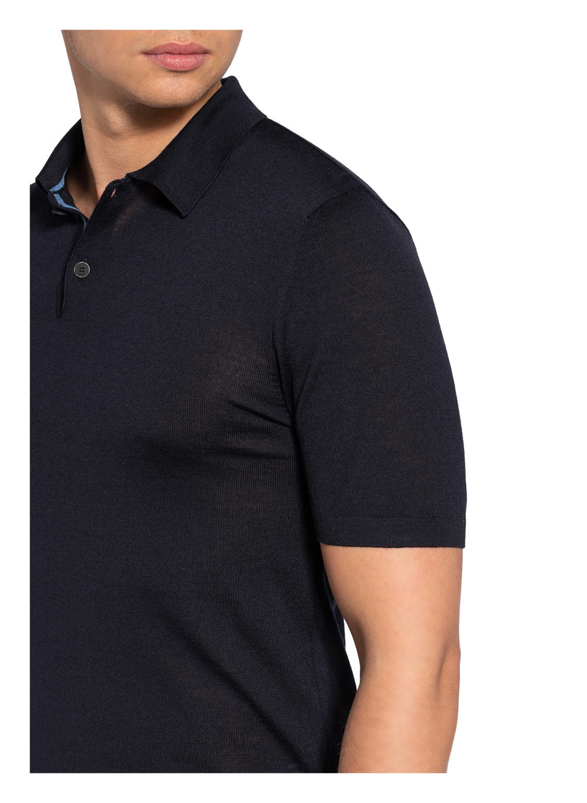 Thumbnail - Maerz Muenchen Strick-Poloshirt Aus Merinowolle blau