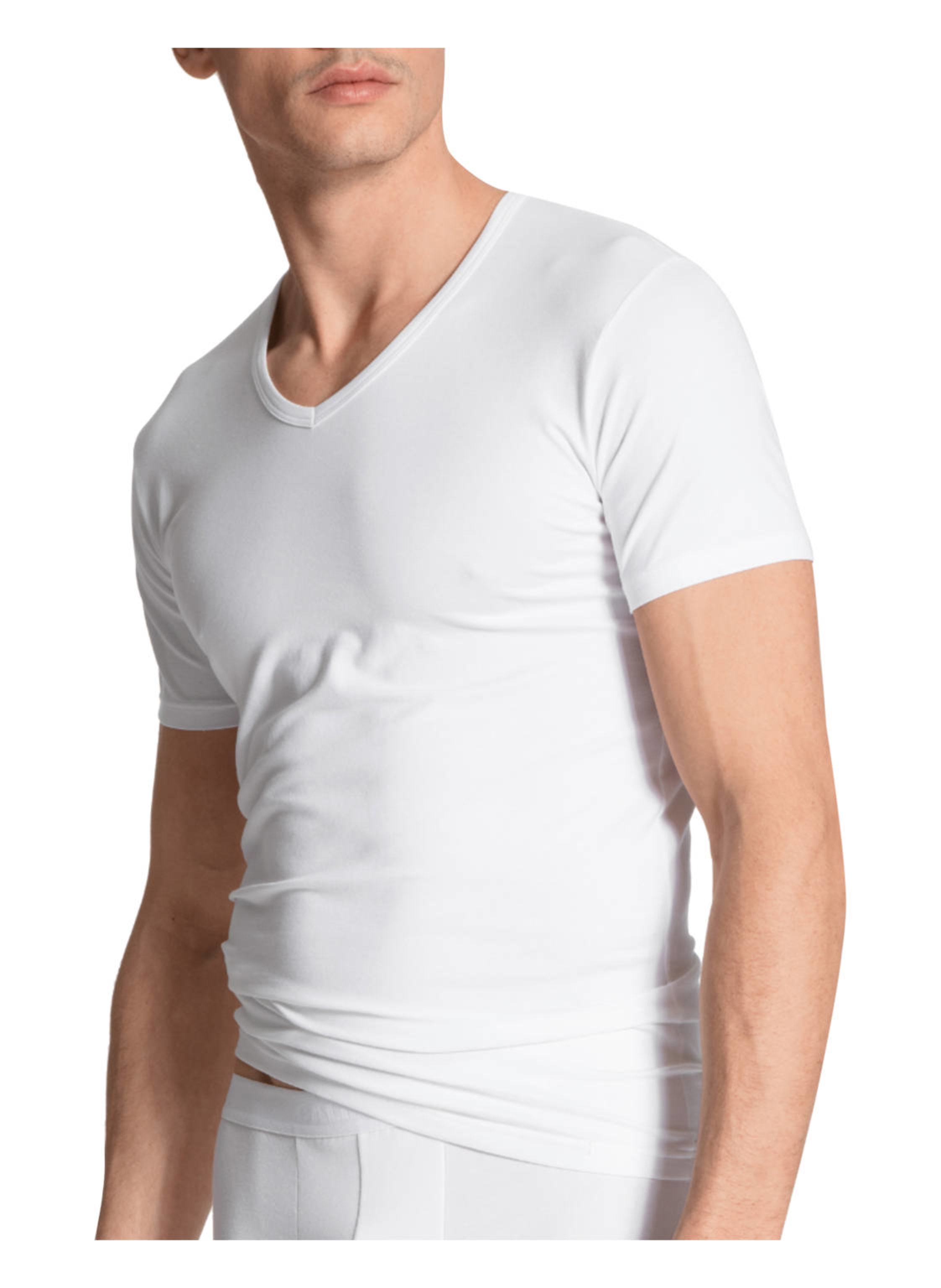 Thumbnail - Calida 2er-Pack V-Shirts Natural Benefit weiss