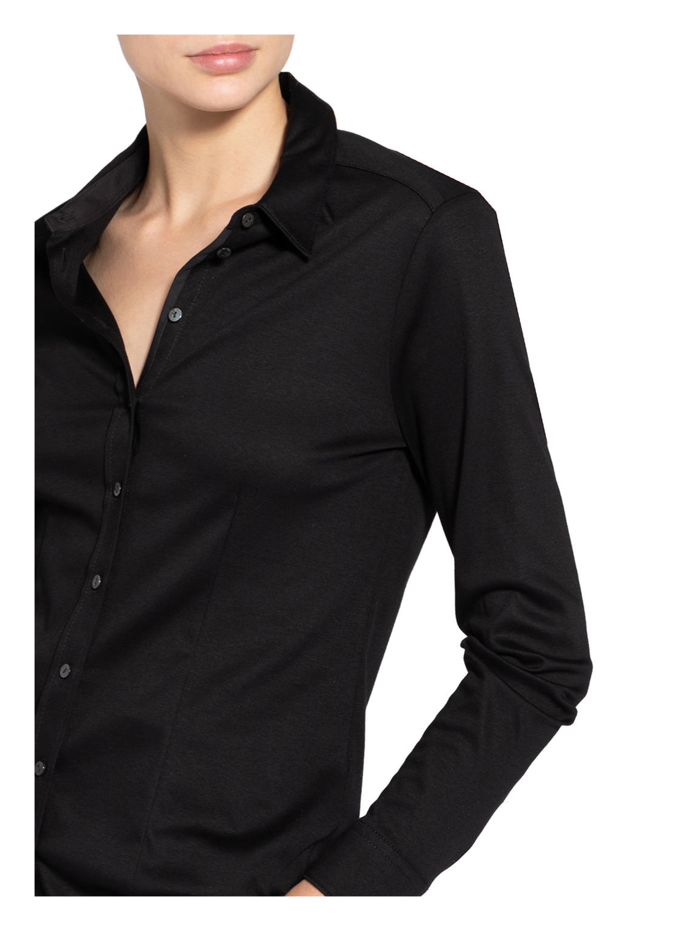 Thumbnail - Desoto Hemdbluse Pia Aus Jersey schwarz