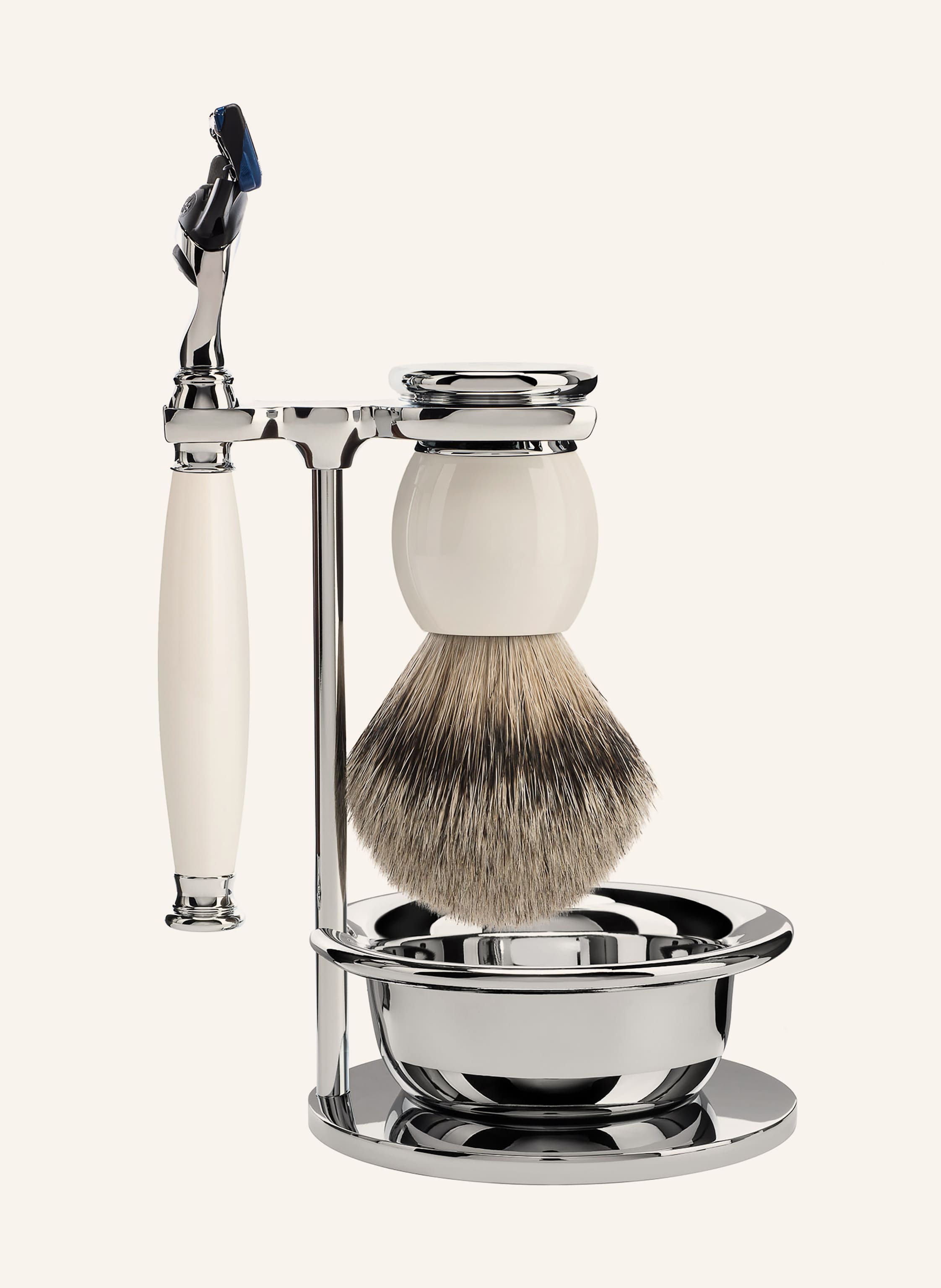 MÜHLE 4-tlg. Rasier-Set - SOPHIST in weiss