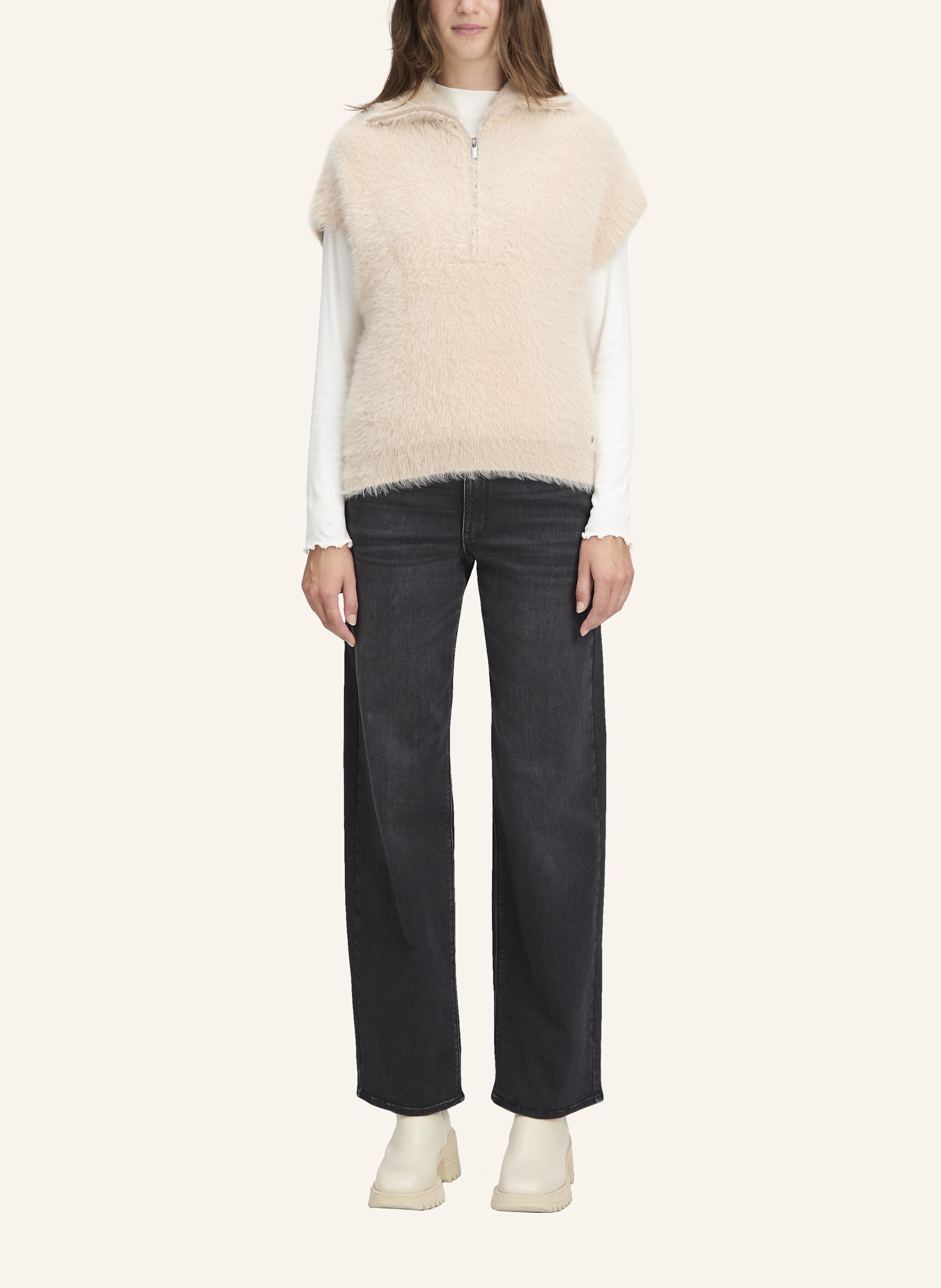 Thumbnail - Betty&Co Strickpullunder Mit Kragen grau