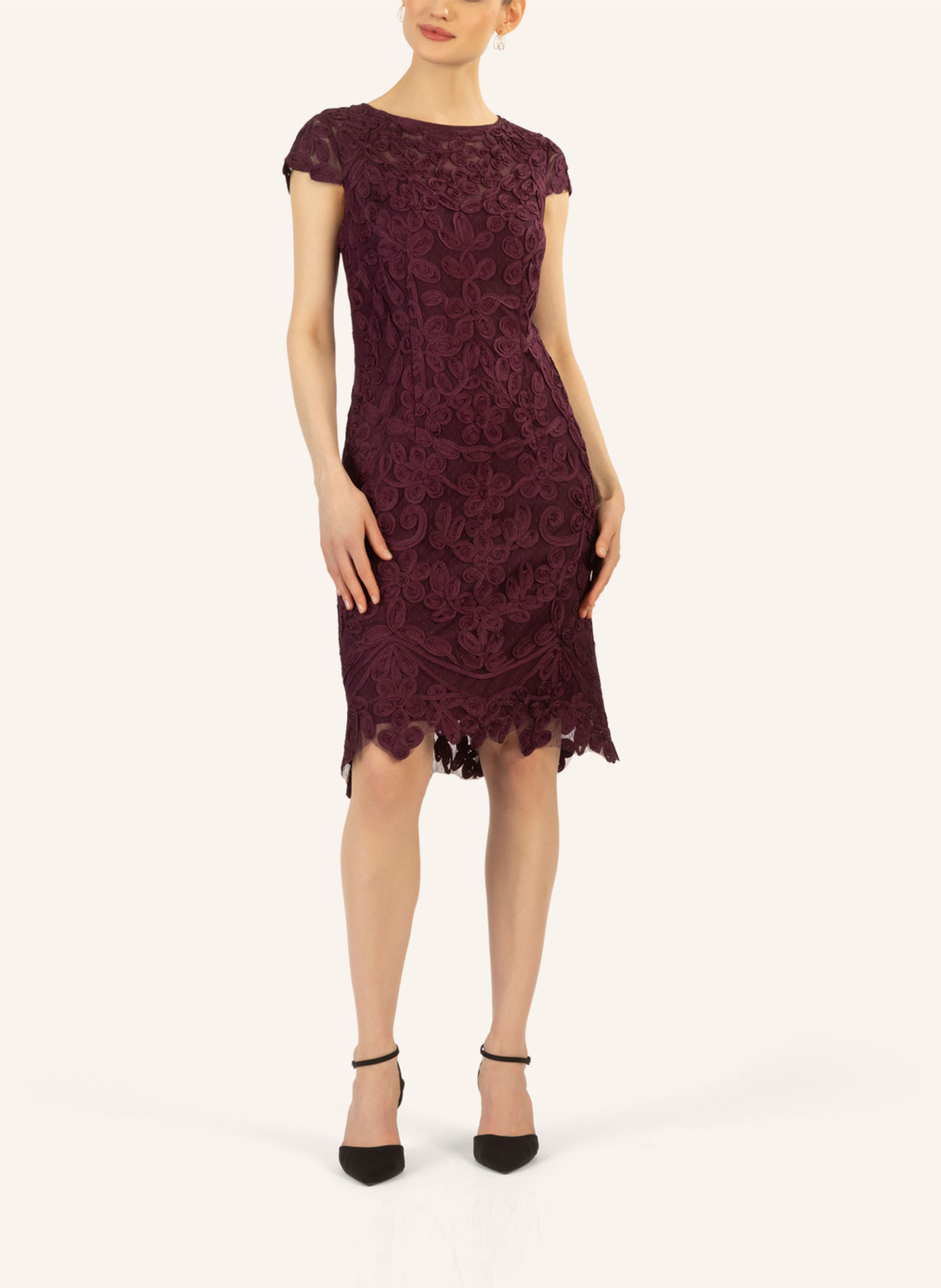 Thumbnail - Apart Cocktailkleid Mit Spitze rot