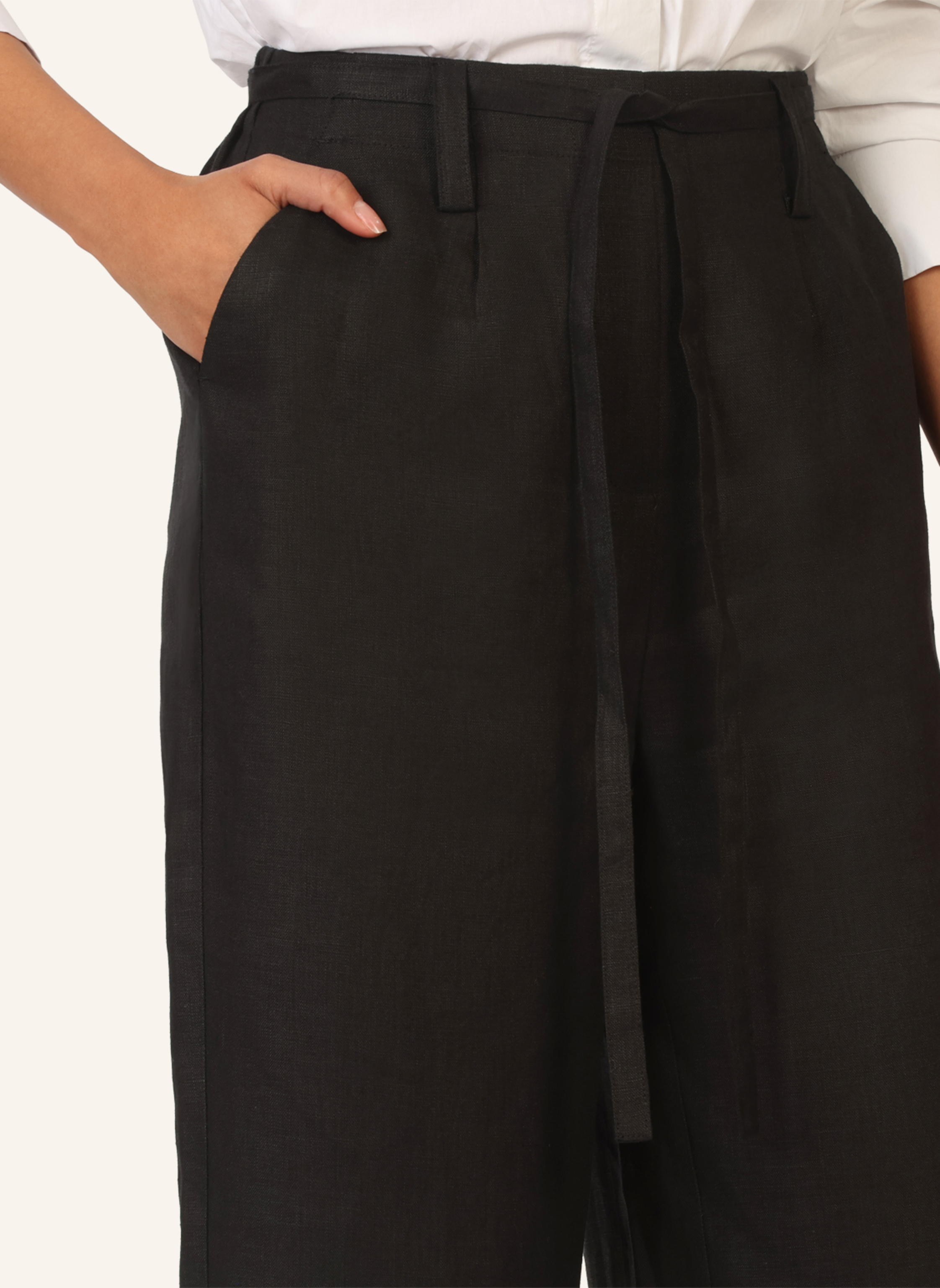 Thumbnail - Mint & Mia Leinen Hose schwarz