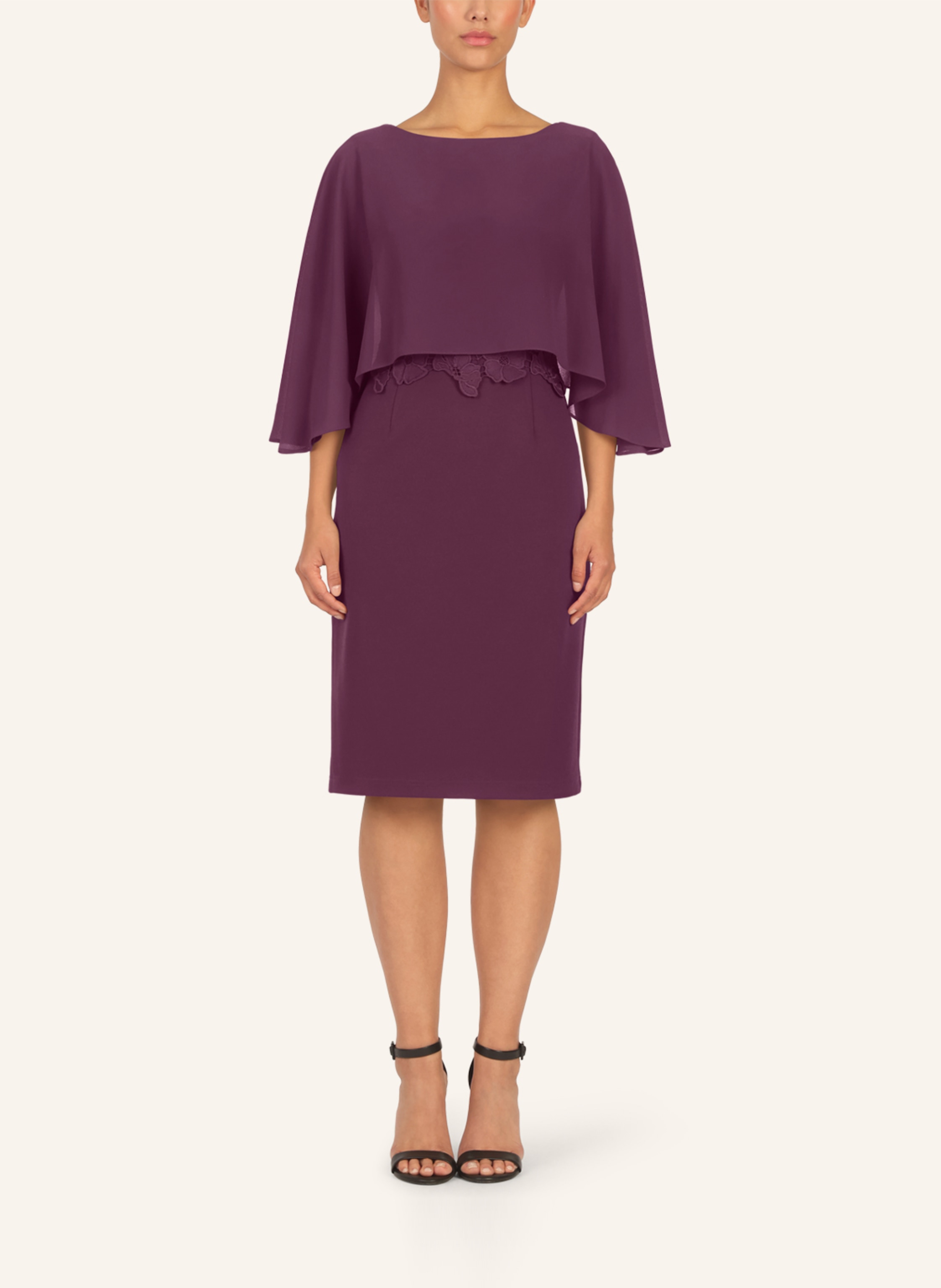 Thumbnail - Apart Kleid Mit Chiffoncape lila