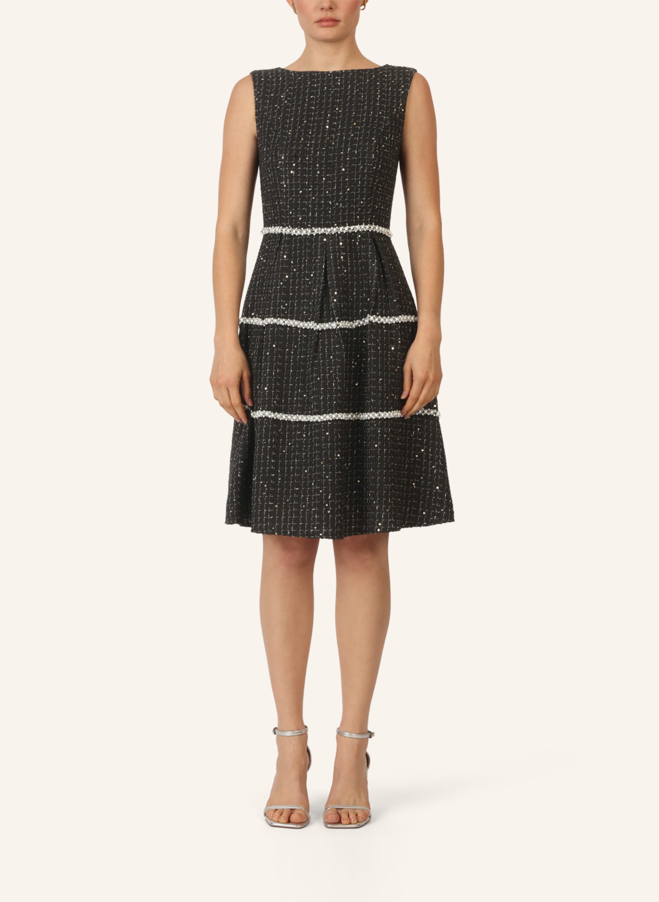 Thumbnail - Apart Bouclé Kleid schwarz