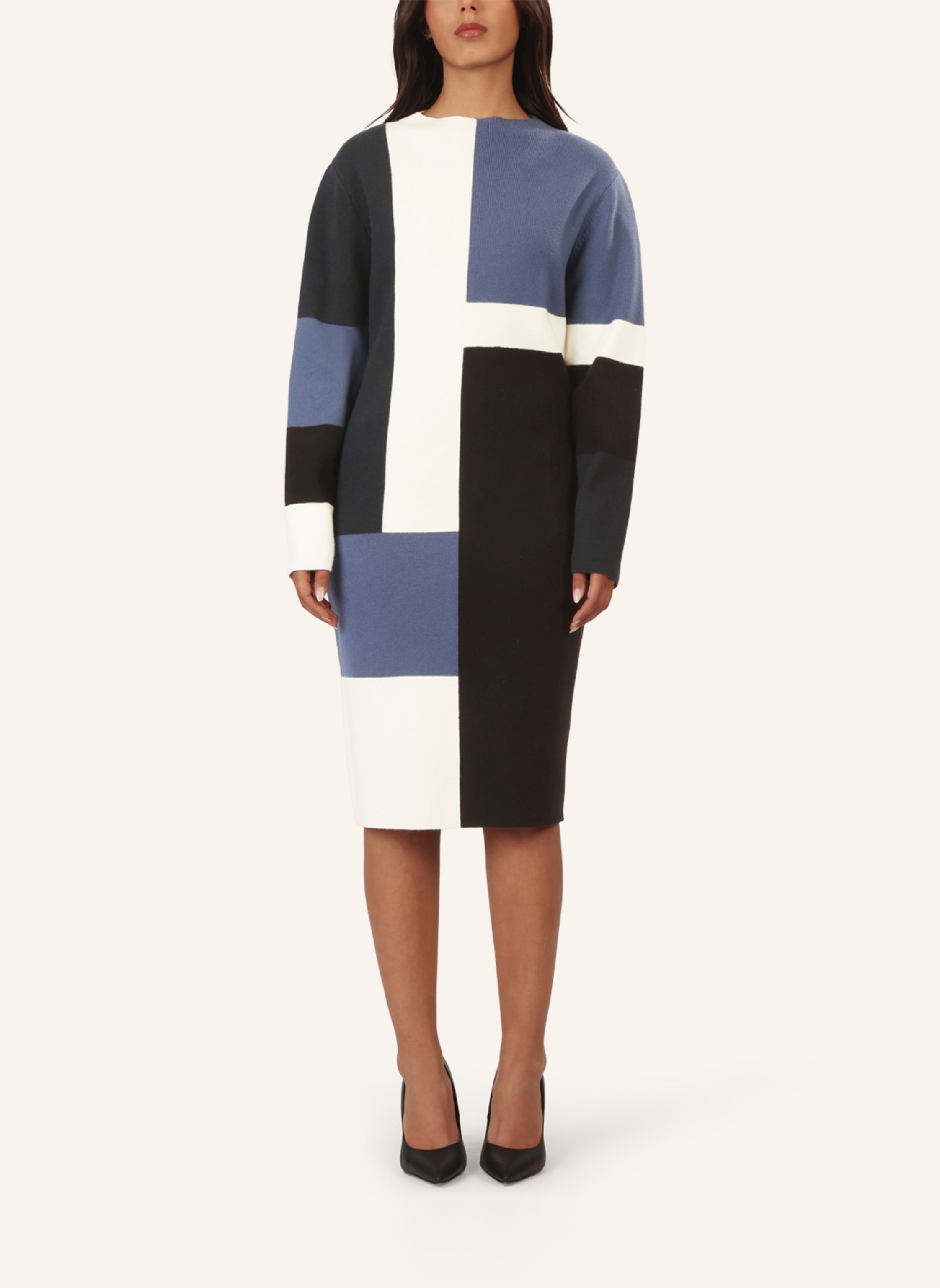 Thumbnail - Apart Colorblocking Strickkleid blau