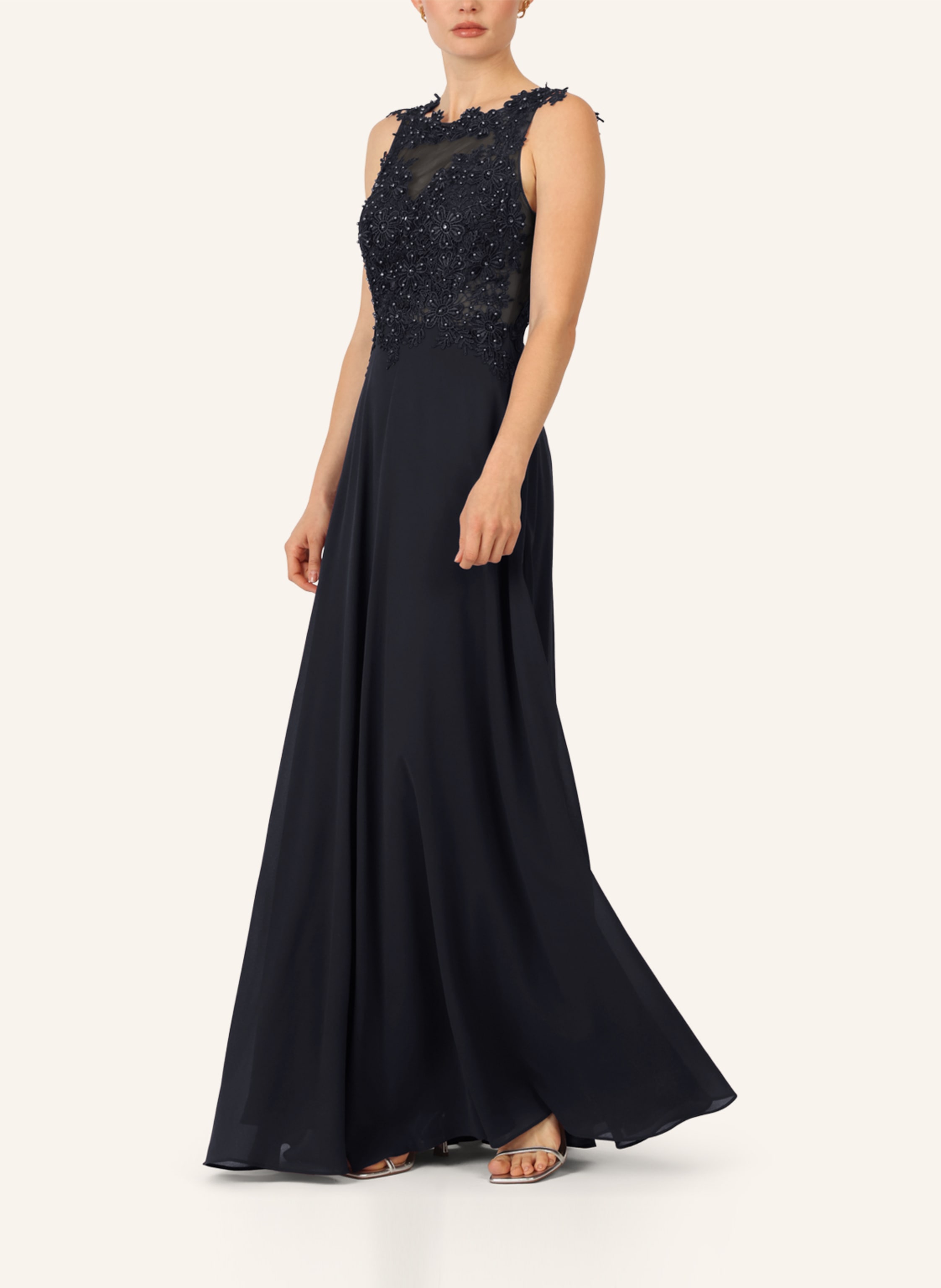 Thumbnail - Apart Abendkleid Mit Lochspitze Und Schmucksteinen schwarz