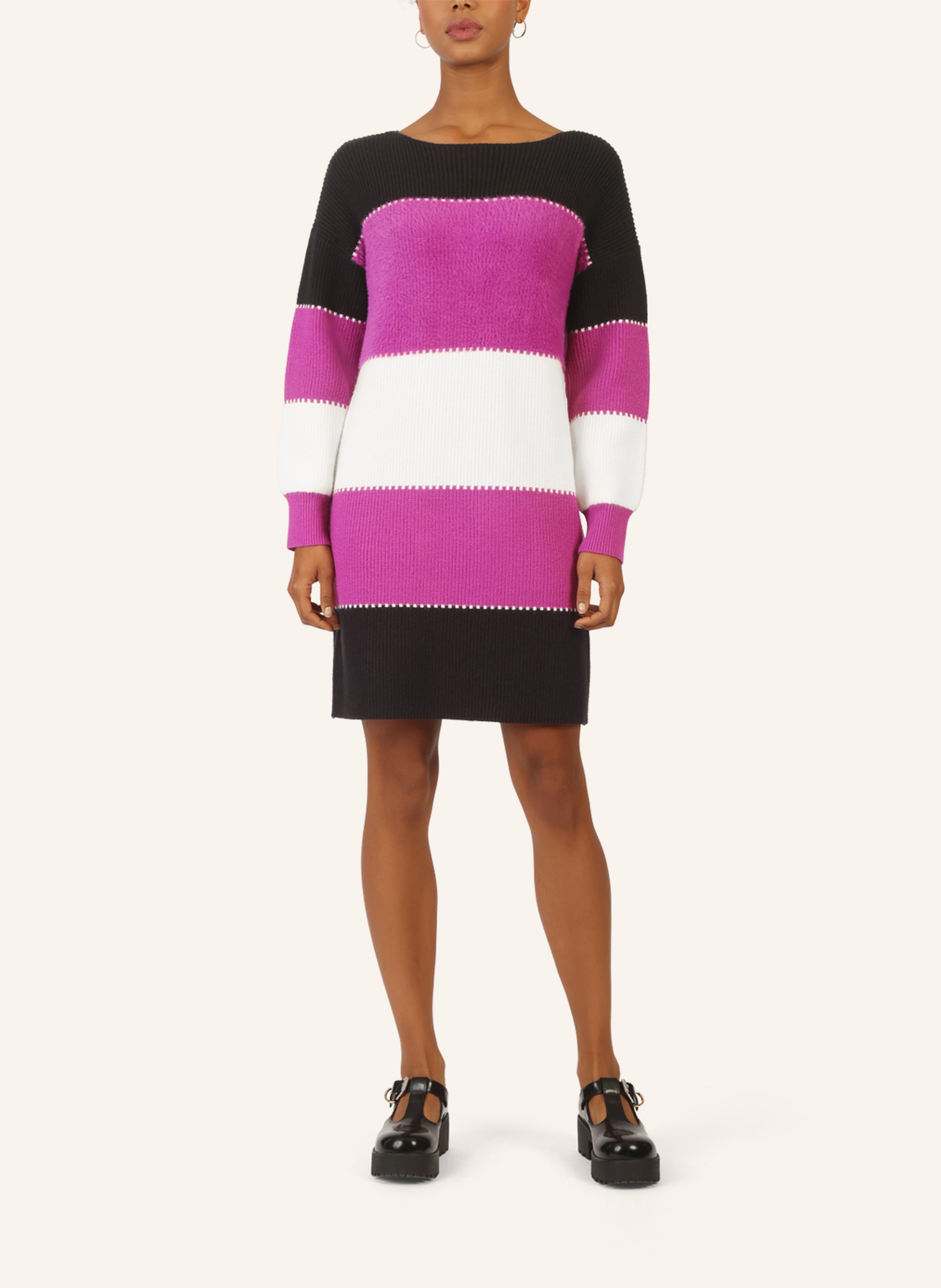 Thumbnail - Apart Colorblocking Strickkleid schwarz