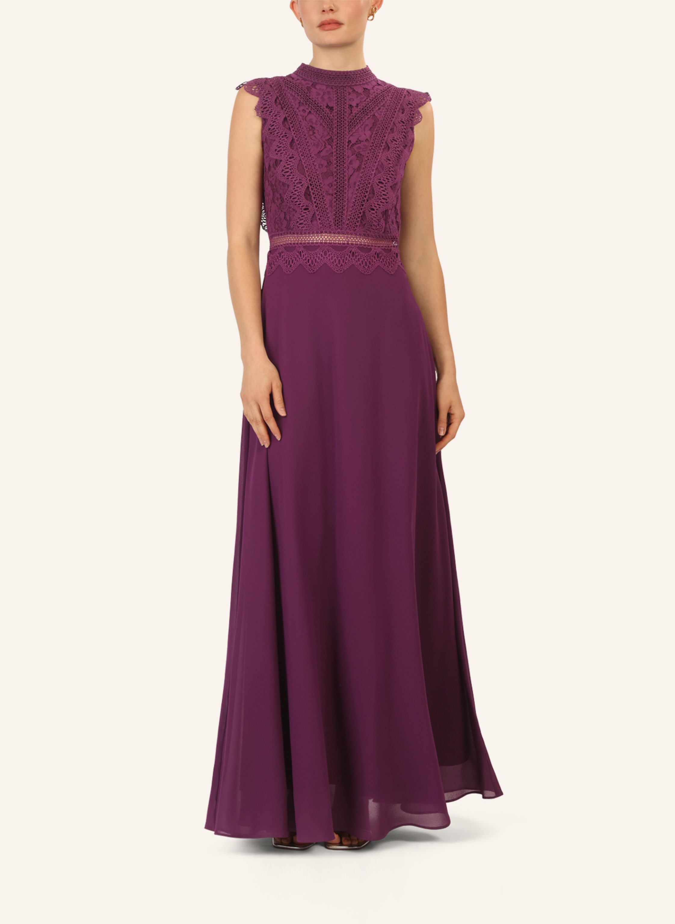 Thumbnail - Apart Abendkleid Mit Lochspitze lila