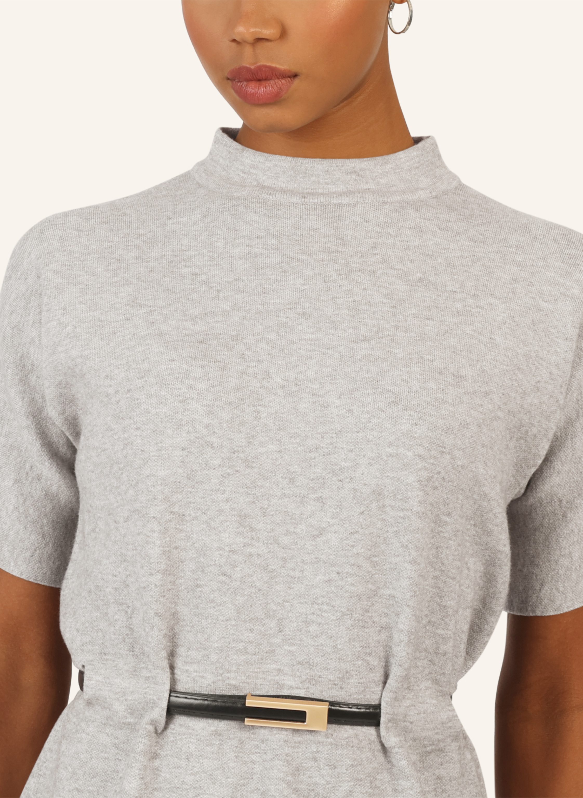 Thumbnail - Apart Strickkleid Mit Gürtel grau