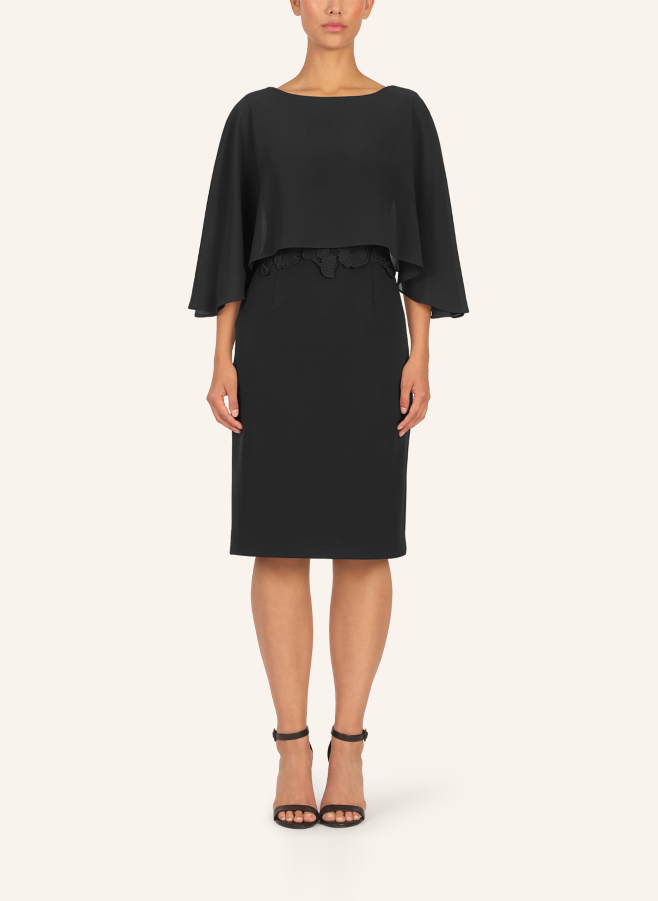 Thumbnail - Apart Kleid Mit Chiffoncape schwarz