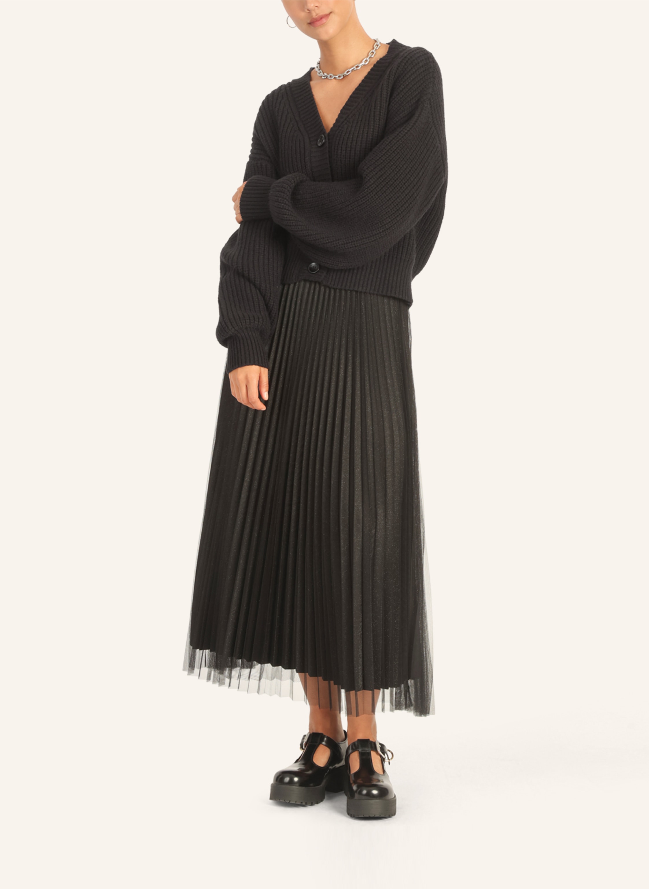 Thumbnail - Apart Oversized Strickjacke schwarz