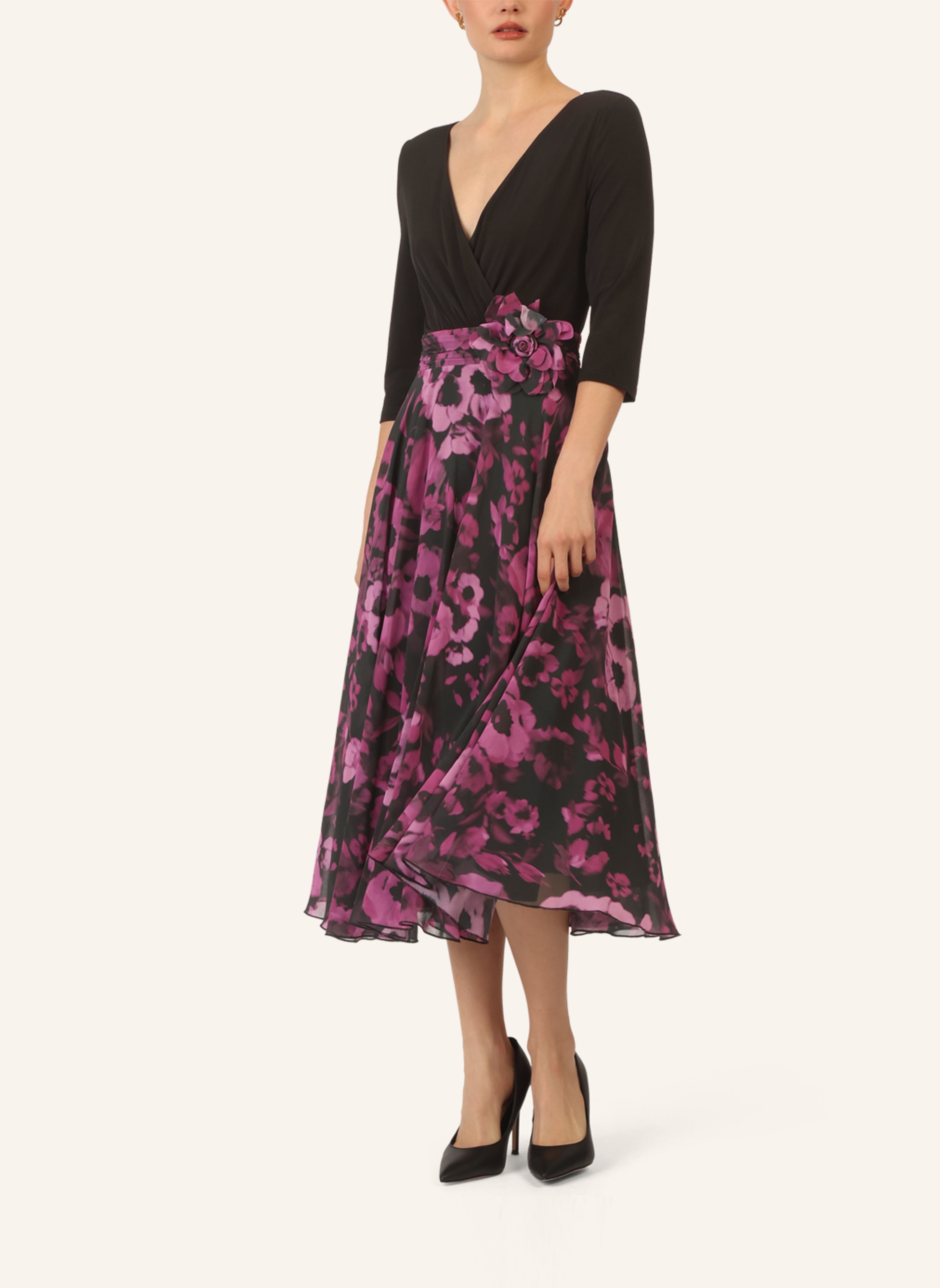 Thumbnail - Apart Chiffonkleid schwarz
