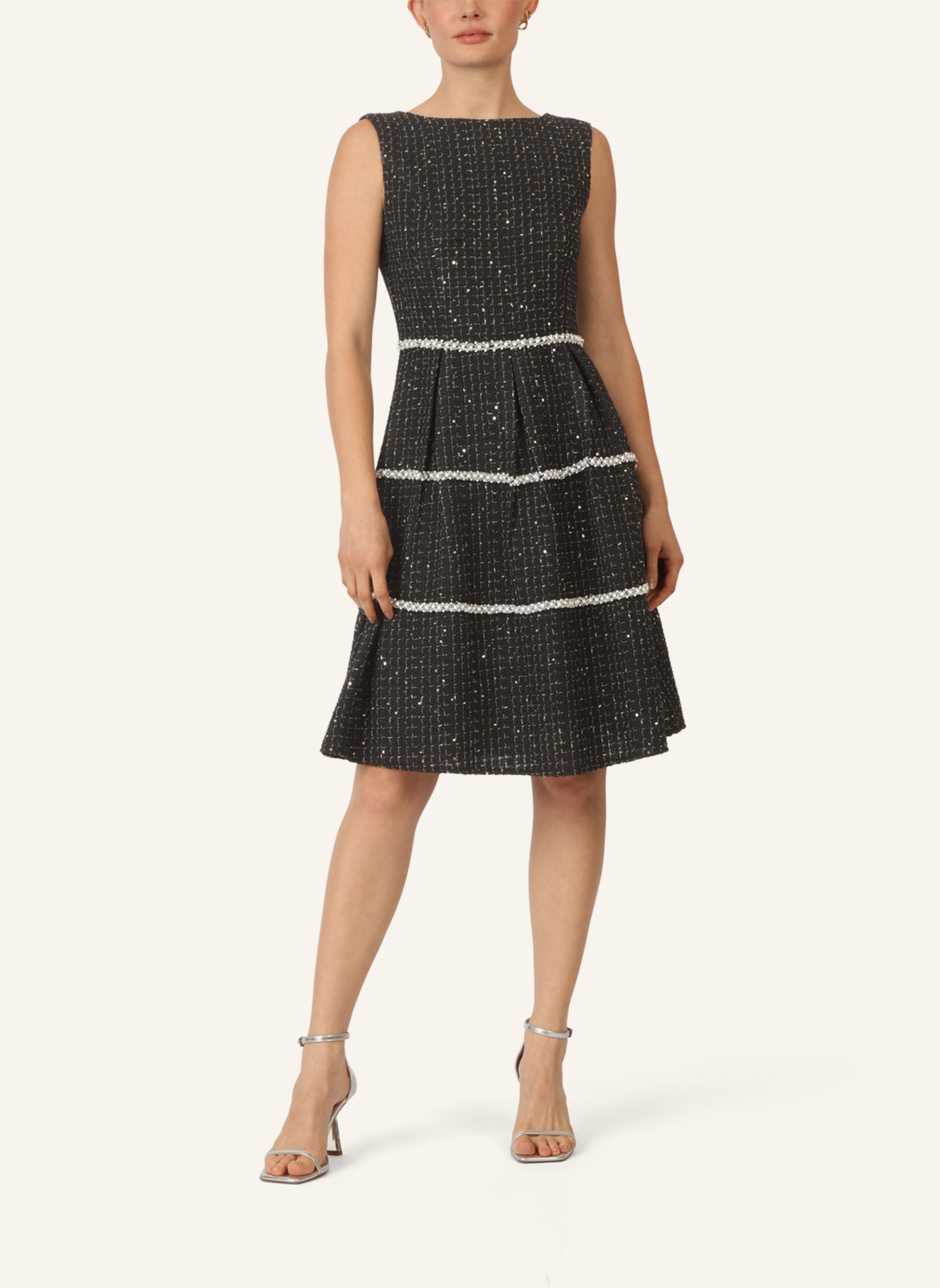 Thumbnail - Apart Bouclé Kleid schwarz